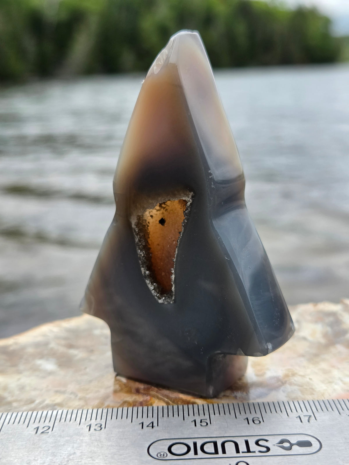 Druzy Agate Tree | Polished Agate Crystal with Druzy Pocket