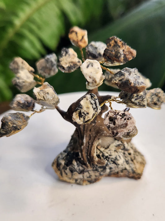 Handmade Black Tourmaline in Calcite Crystal Tree on Calcite Base | Natural Protection Gemstone Tree | Grounding & Cleansing Crystal Decor