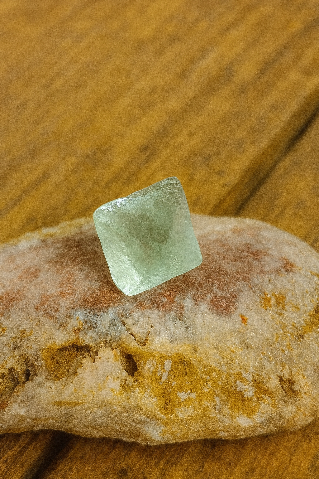 Natural Green Fluorite Octahedron – Raw Octahedral Crystal | Clarity, Focus & Renewal Stone | Untreated Fluorite | Collector Mineral