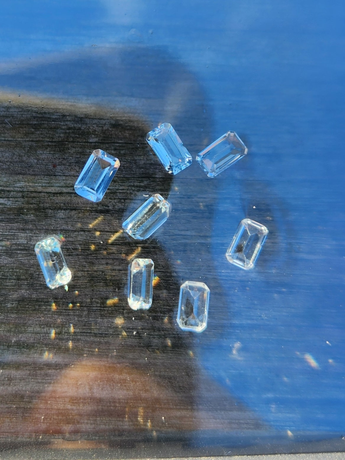 Natural Faceted Aquamarine Gemstones – 8 Loose Sky Blue Stones (~2 Carats Total) – Gem Quality Aquamarine for Jewelry Making & March Birthstone