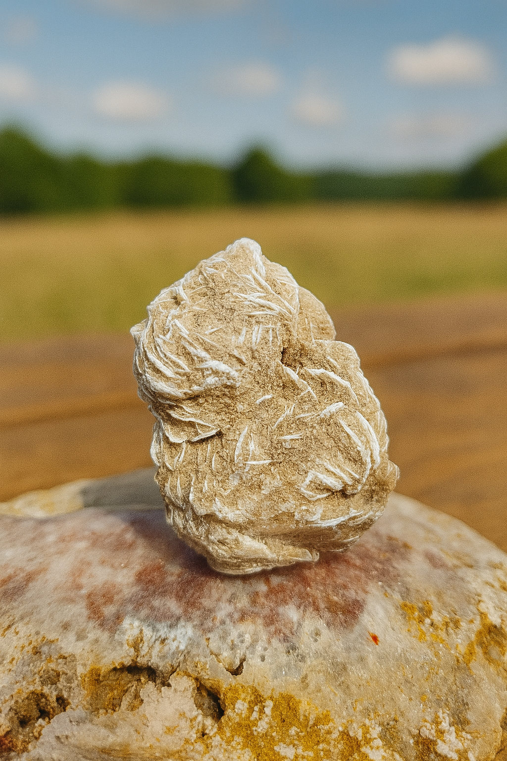 Natural Desert Rose Crystal Cluster – Unique Selenite Sand Formation for Grounding, Protection & Peaceful Energy