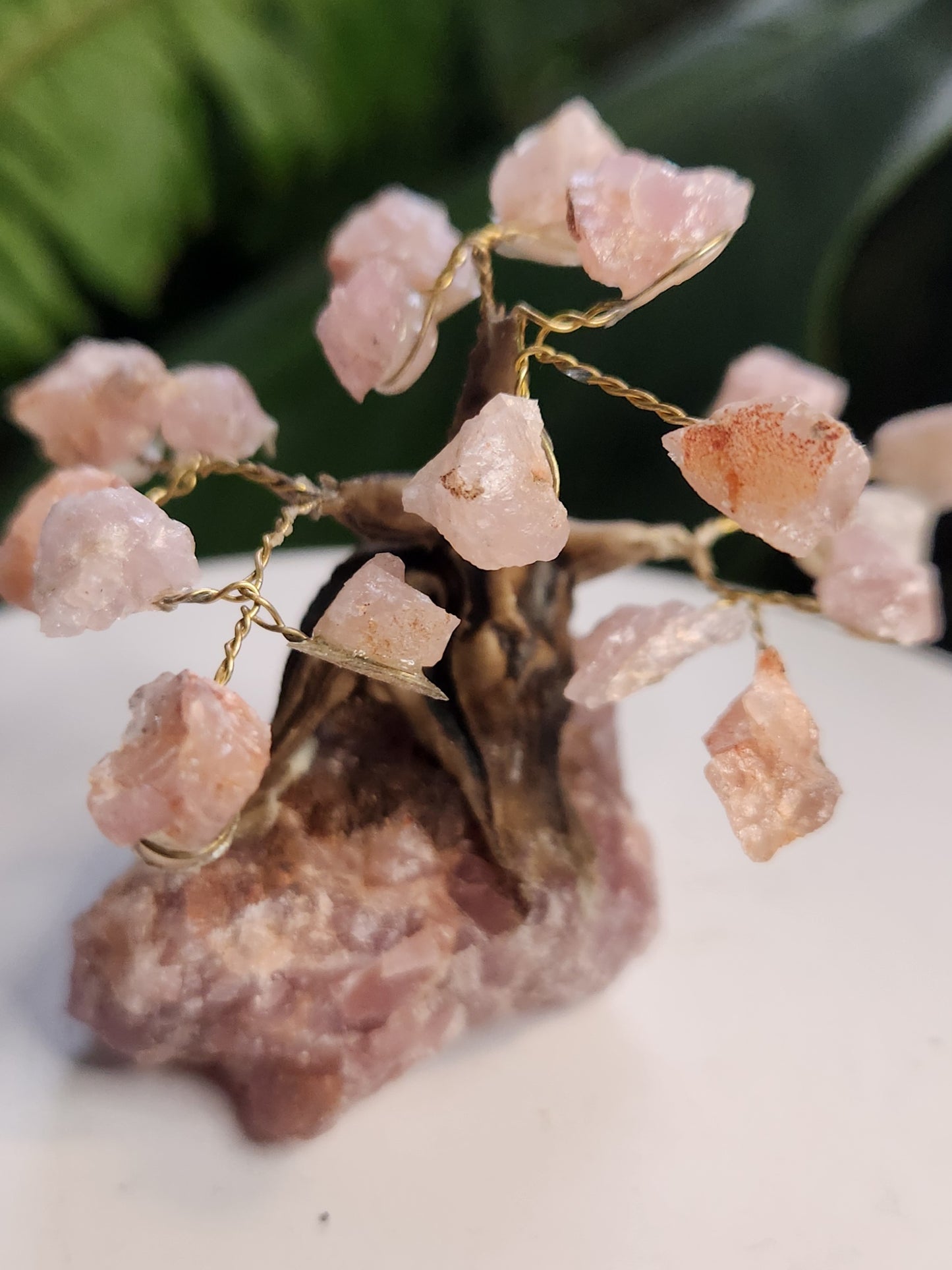 Handmade Rose Quartz Crystal Tree on Rose Quartz Base | Natural Pink Quartz Gemstone Tree | Love & Healing Crystal Decor