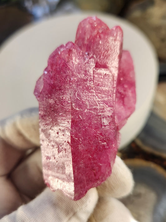 Red Quartz Crystal Cluster | Color Enhanced Quartz | Home Décor Statement Mineral