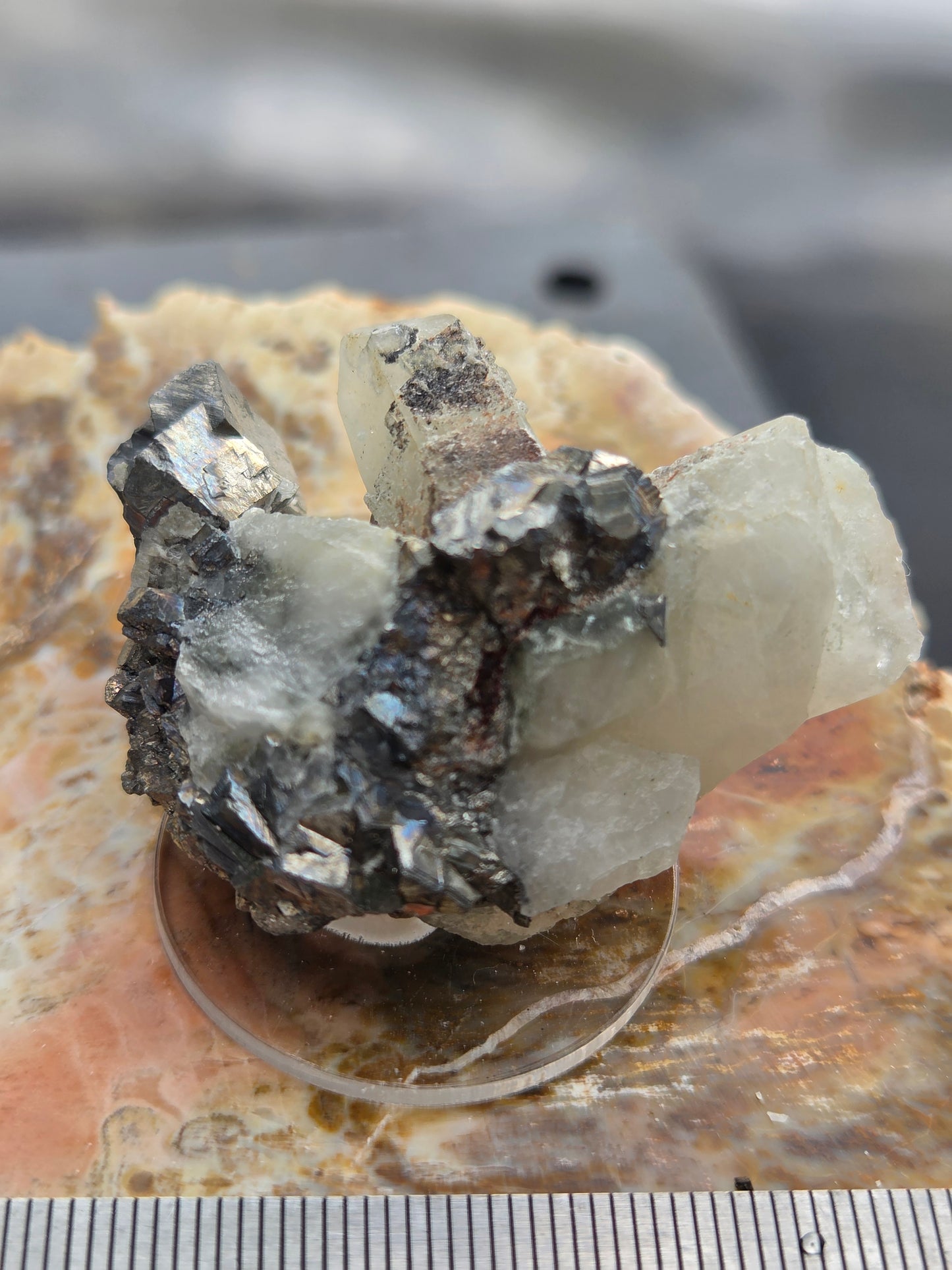Arsenopyrite on Quartz Crystal Cluster | Metallic Arsenopyrite Mineral Specimen