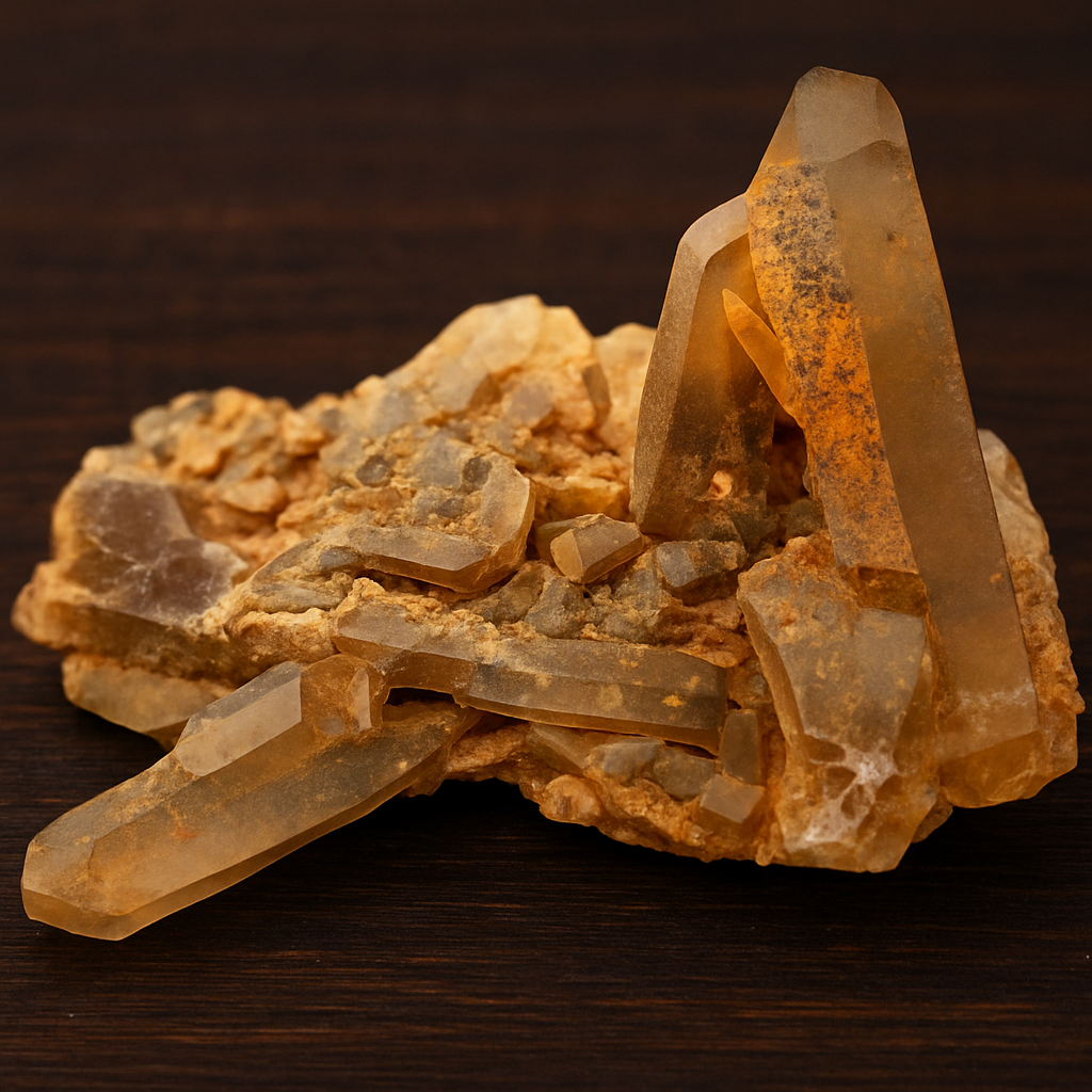 Natural Moroccan Smoky Quartz Cluster with Red Hematite & Desert Oxide Accents