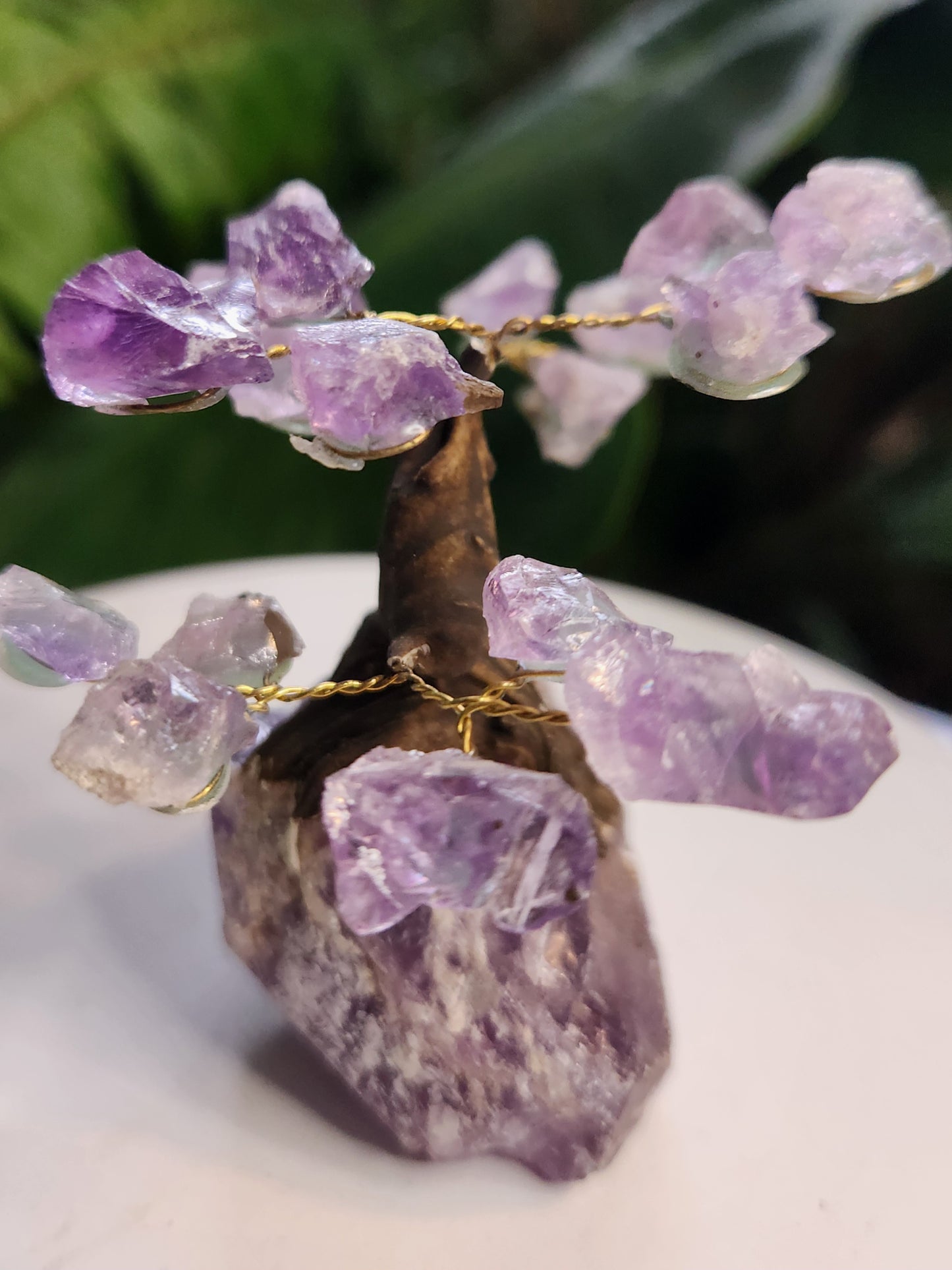 Handmade Amethyst Crystal Tree on Amethyst Base | Natural Purple Quartz Gemstone Decor | Healing Crystal Tree | Meditation & Home Decor