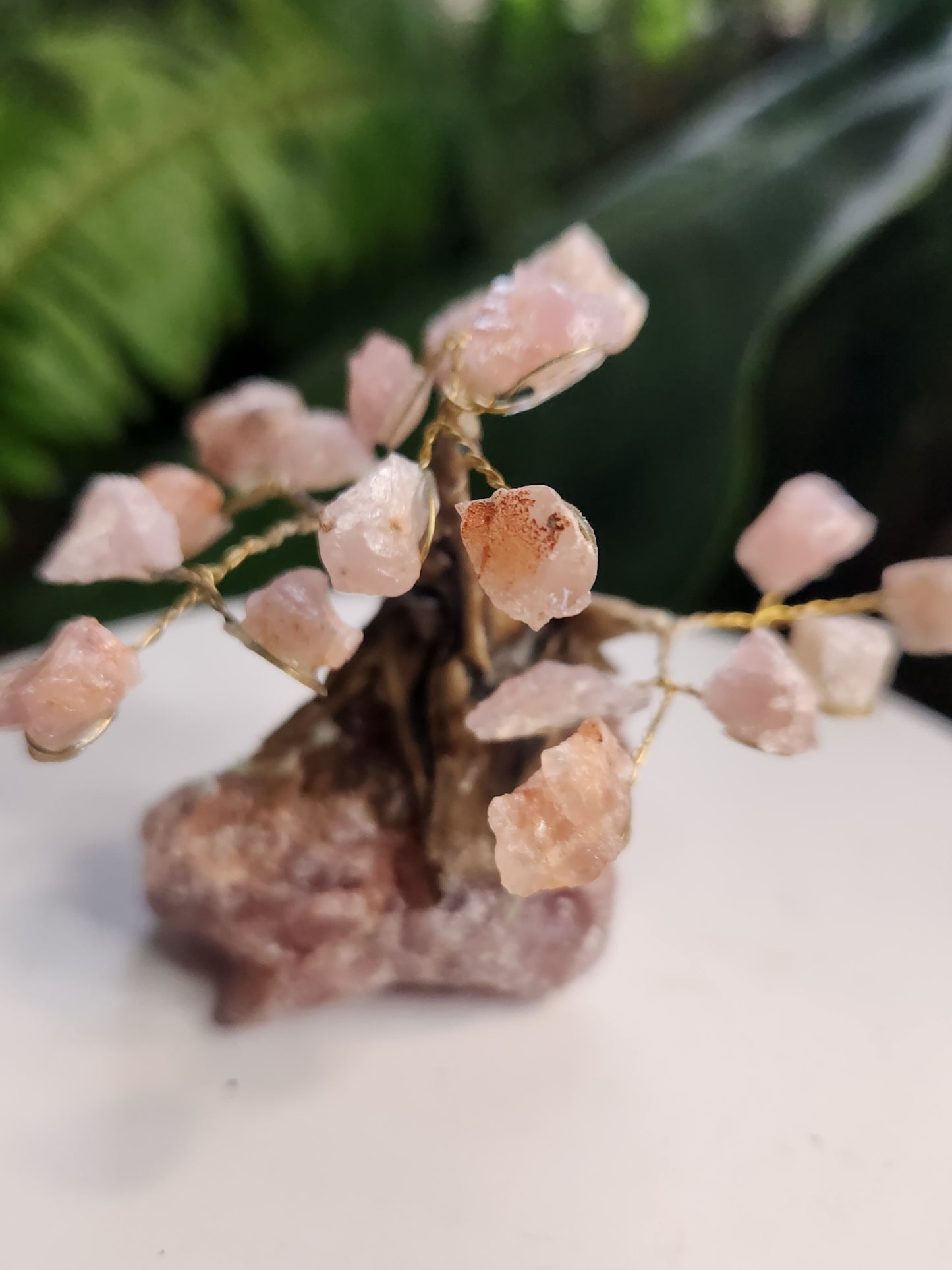 Handmade Rose Quartz Crystal Tree on Rose Quartz Base | Natural Pink Quartz Gemstone Tree | Love & Healing Crystal Decor