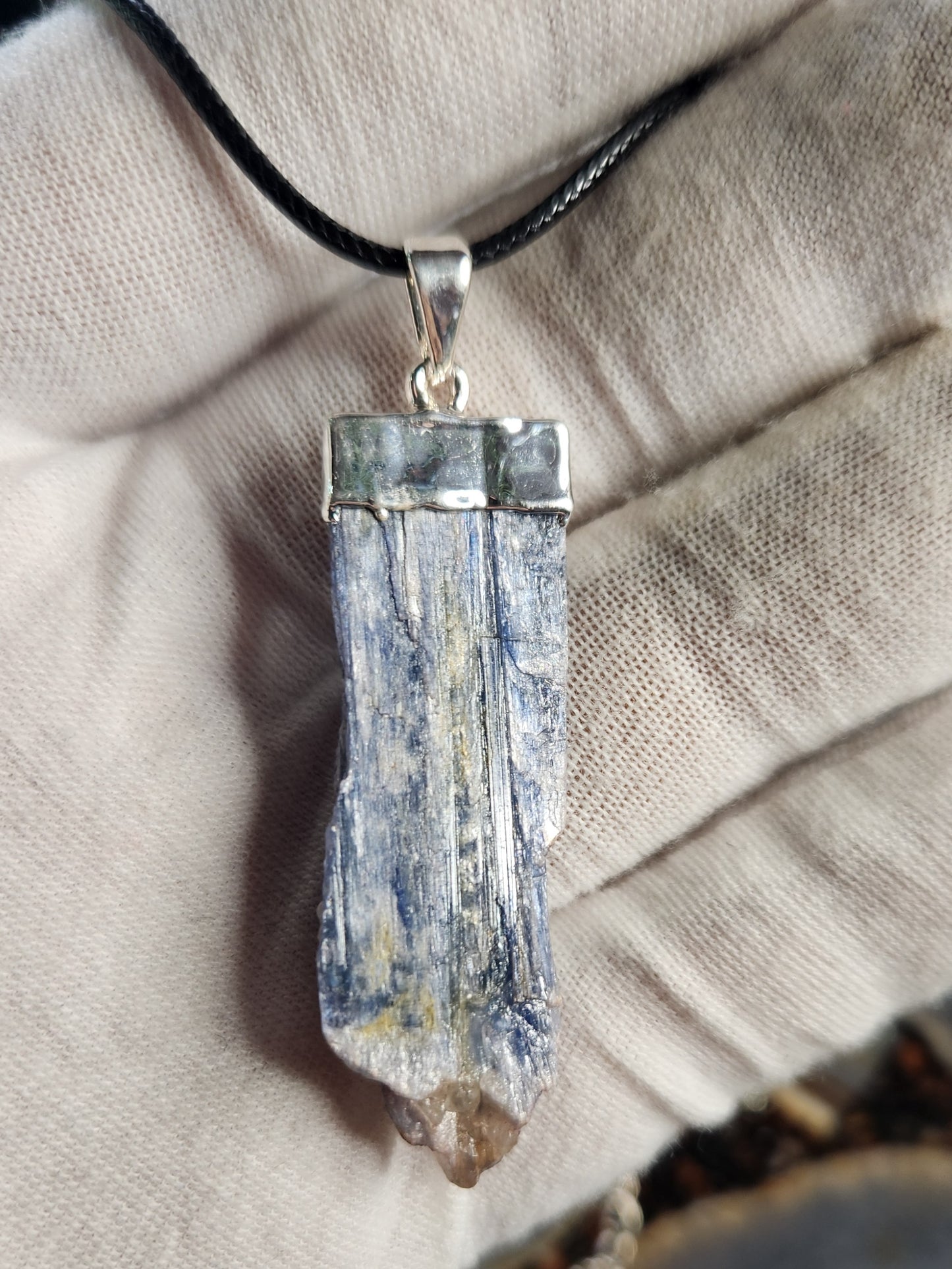 Natural Blue Kyanite Crystal Necklace | Raw Kyanite Pendant | Healing Crystal Necklace | Boho Stone Jewelry