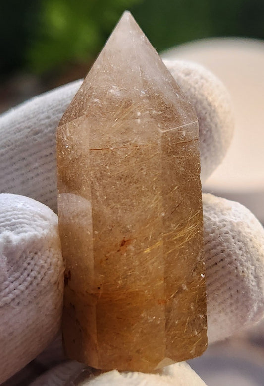 Golden Rutilated Quartz Tower – Brazil – Natural Rutile Quartz with Golden Needles – High-Vibration Manifestation Stone