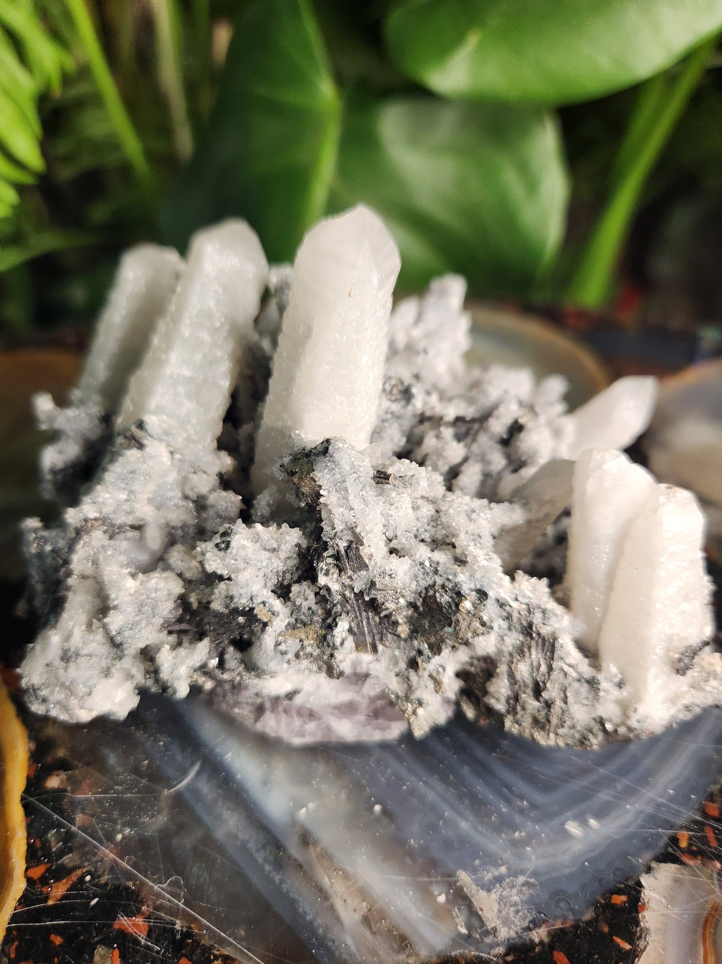 Candle Quartz Cluster with Calcite & Galena – Inner Mongolia 
A rare, dramatic, multi-mineral specimen perfect for collectors, healers & display.