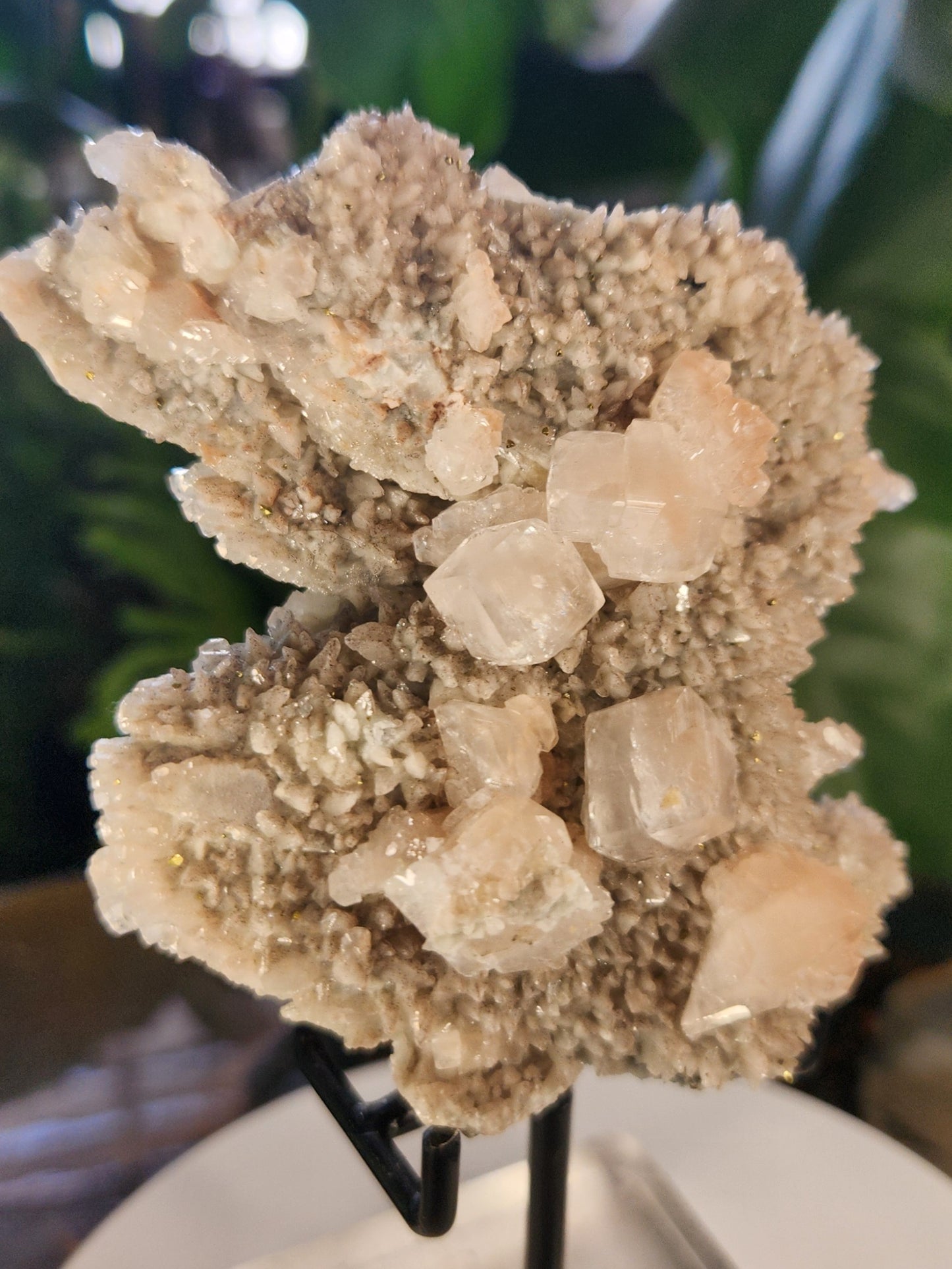 UV Reactive Calcite with Quartz & Pyrite | Natural Crystal Cluster | Fluorescent Mineral Specimen