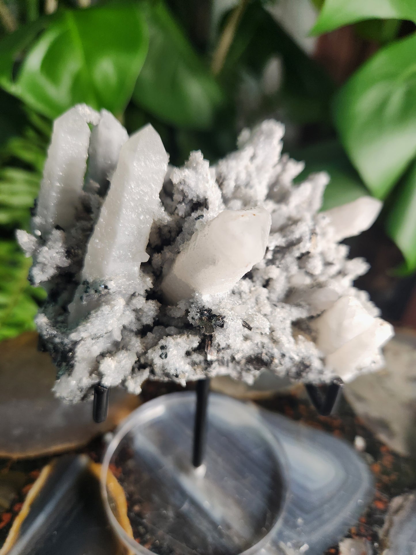 Candle Quartz Cluster with Calcite & Galena – Inner Mongolia 
A rare, dramatic, multi-mineral specimen perfect for collectors, healers & display.