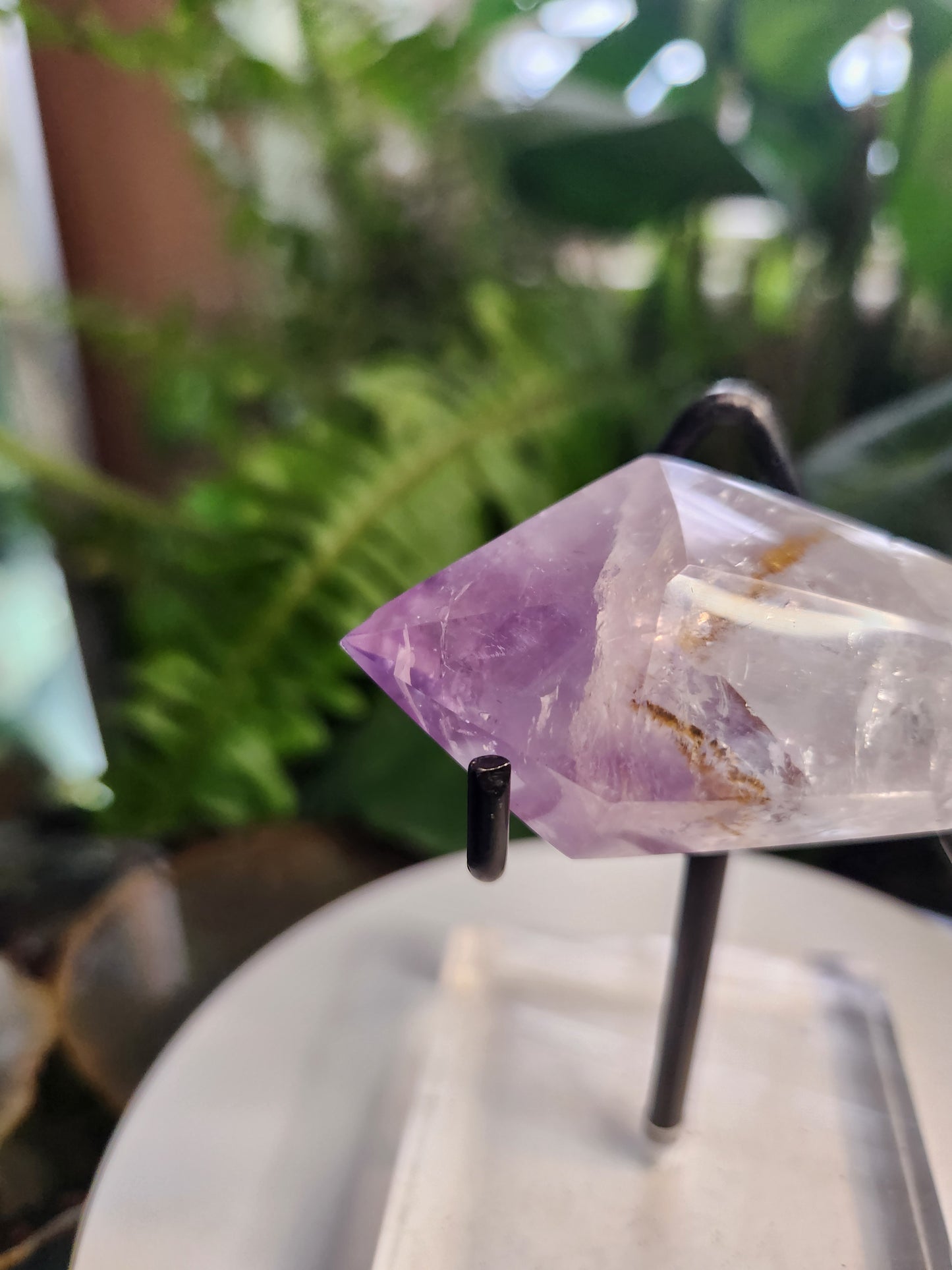 Natural Amethyst Crystal Point with Inclusions – Polished Amethyst Generator