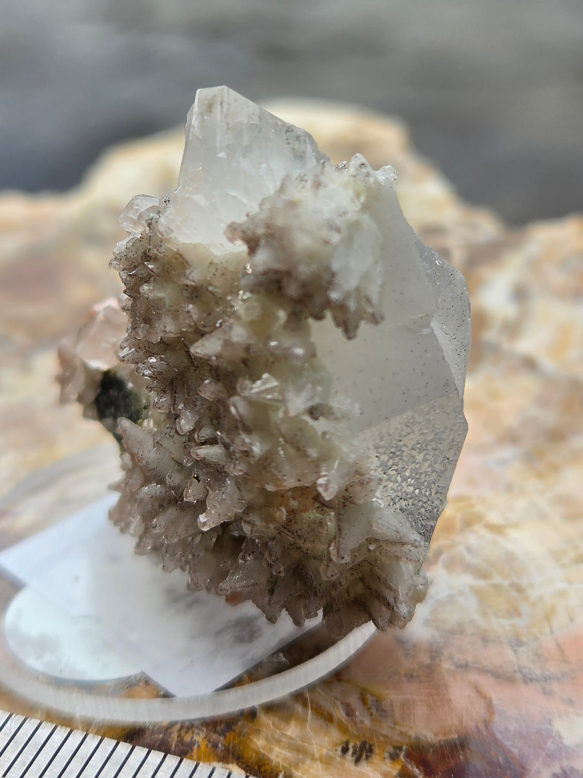 Calcite with Pyrite & Dogtooth Calcite Crystal Cluster