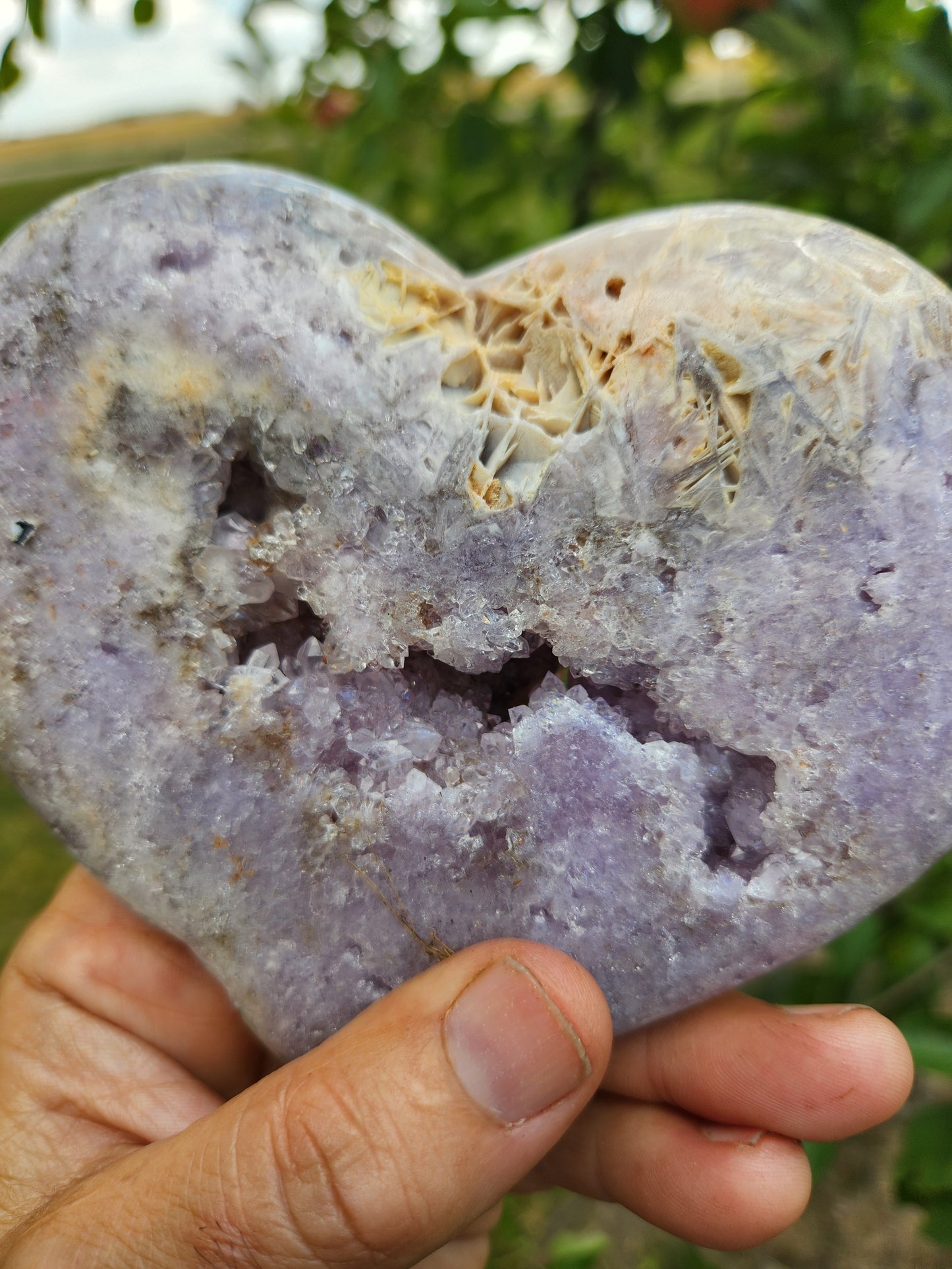 Pink Amethyst Heart Crystal – Genuine Pink Amethyst Geode Heart, Love & Healing Stone for Heart Chakra