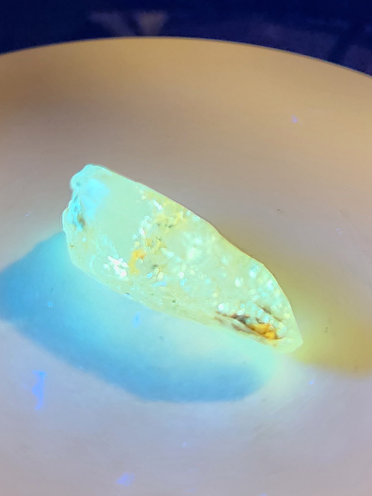 Petroleum Quartz Crystal with Enhydro – Intense UV Reactive Specimen | Collector Mineral & Energy Stone