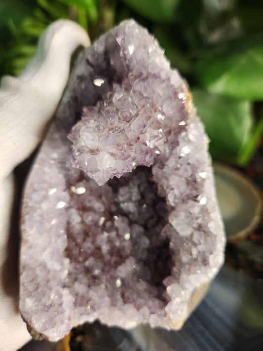 Stunning Amethyst Druzy Cluster from Brazil – Sparkling Purple Quartz Crystal Geode • Natural Healing Stone • Collector Display Specimen With Cut Base