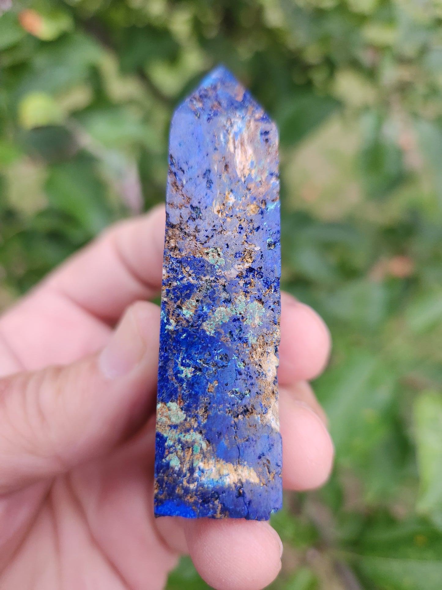 Azurite with Malachite Tower - A Powerful and Energetic Combination that Blends the Properties Of Both Stones.