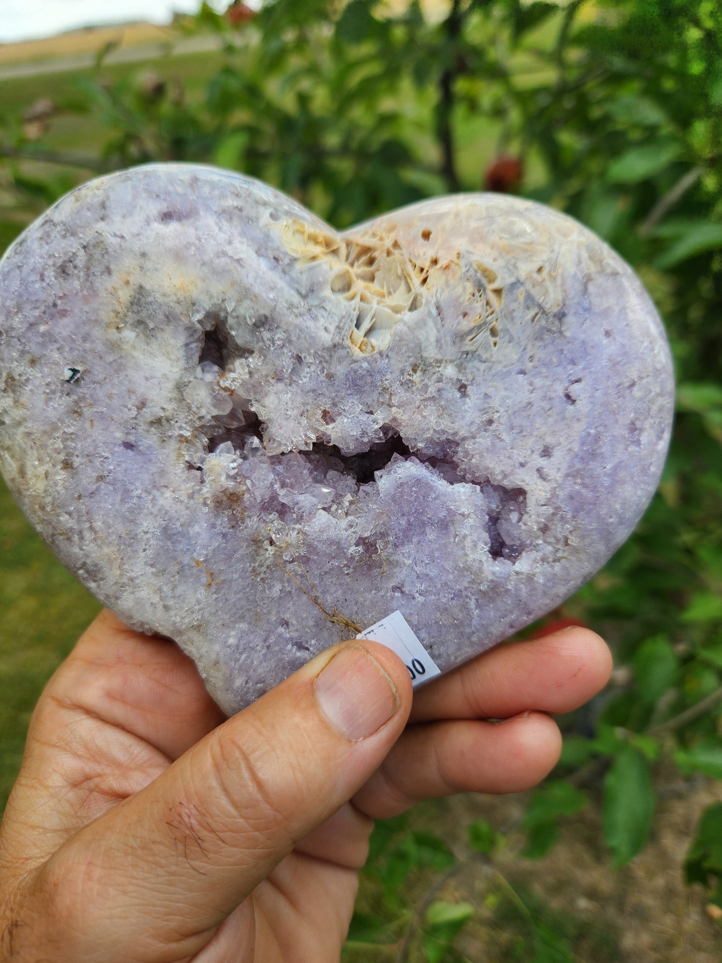 Pink Amethyst Heart Crystal – Genuine Pink Amethyst Geode Heart, Love & Healing Stone for Heart Chakra