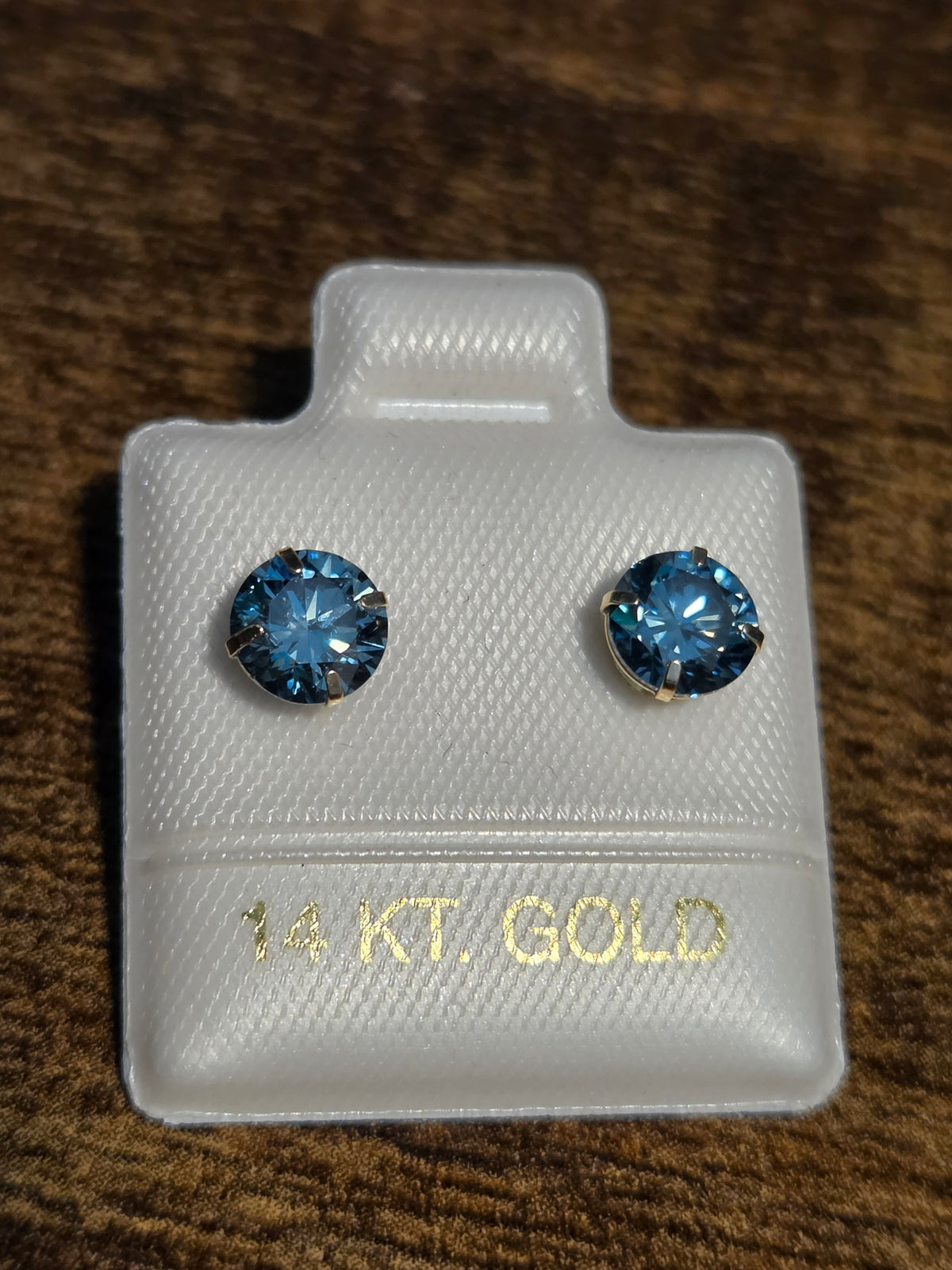 1.20 CTW Lab Grown Blue Diamond Stud Earrings – 14K Yellow Gold