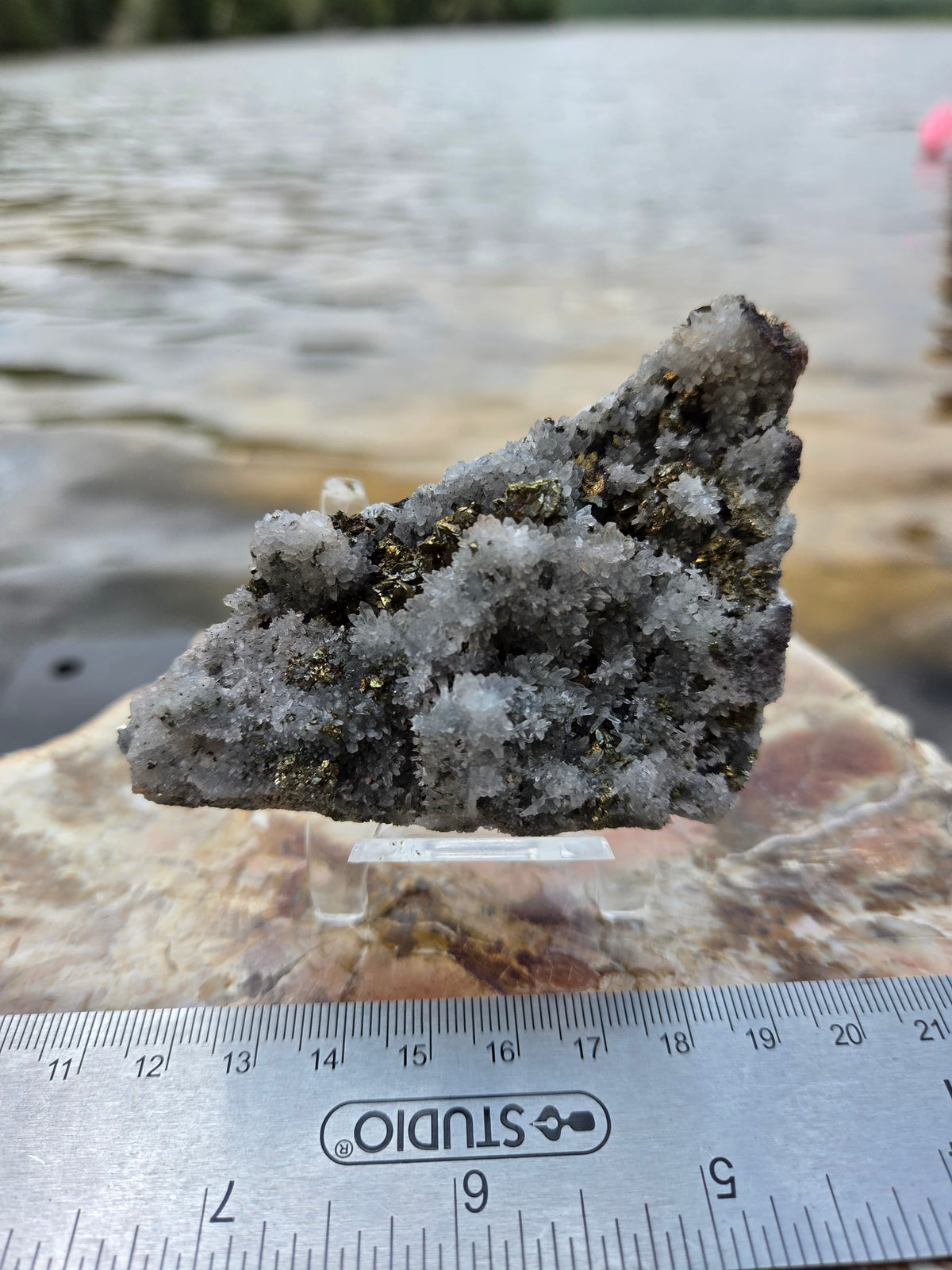 Flower Quartz with Pyrite on Sphalerite | Quartz Crystal Cluster