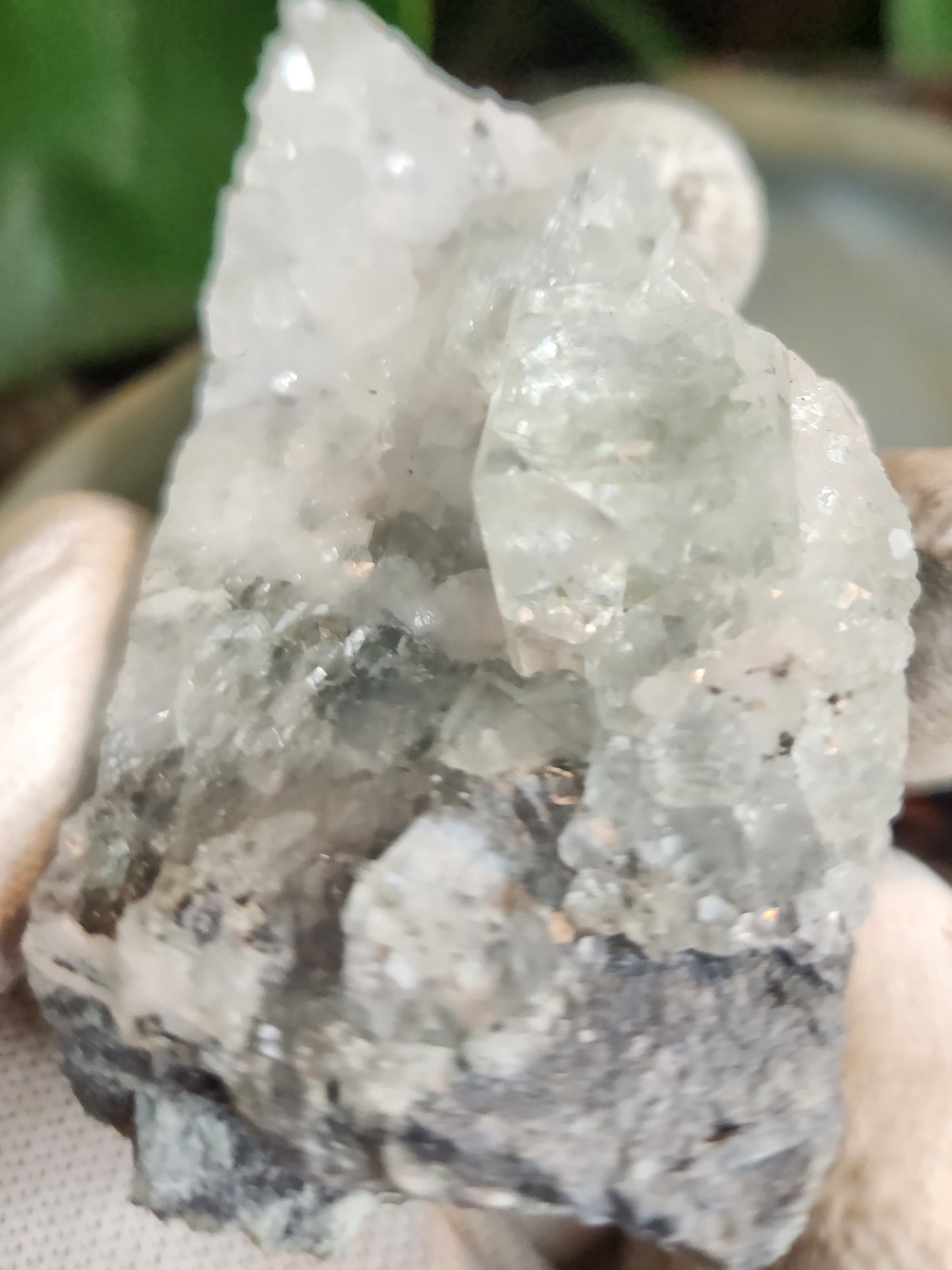Uv Reactive Fluorite On Matrix With Large Cubic Fluorite Crystal | Collector Specimen