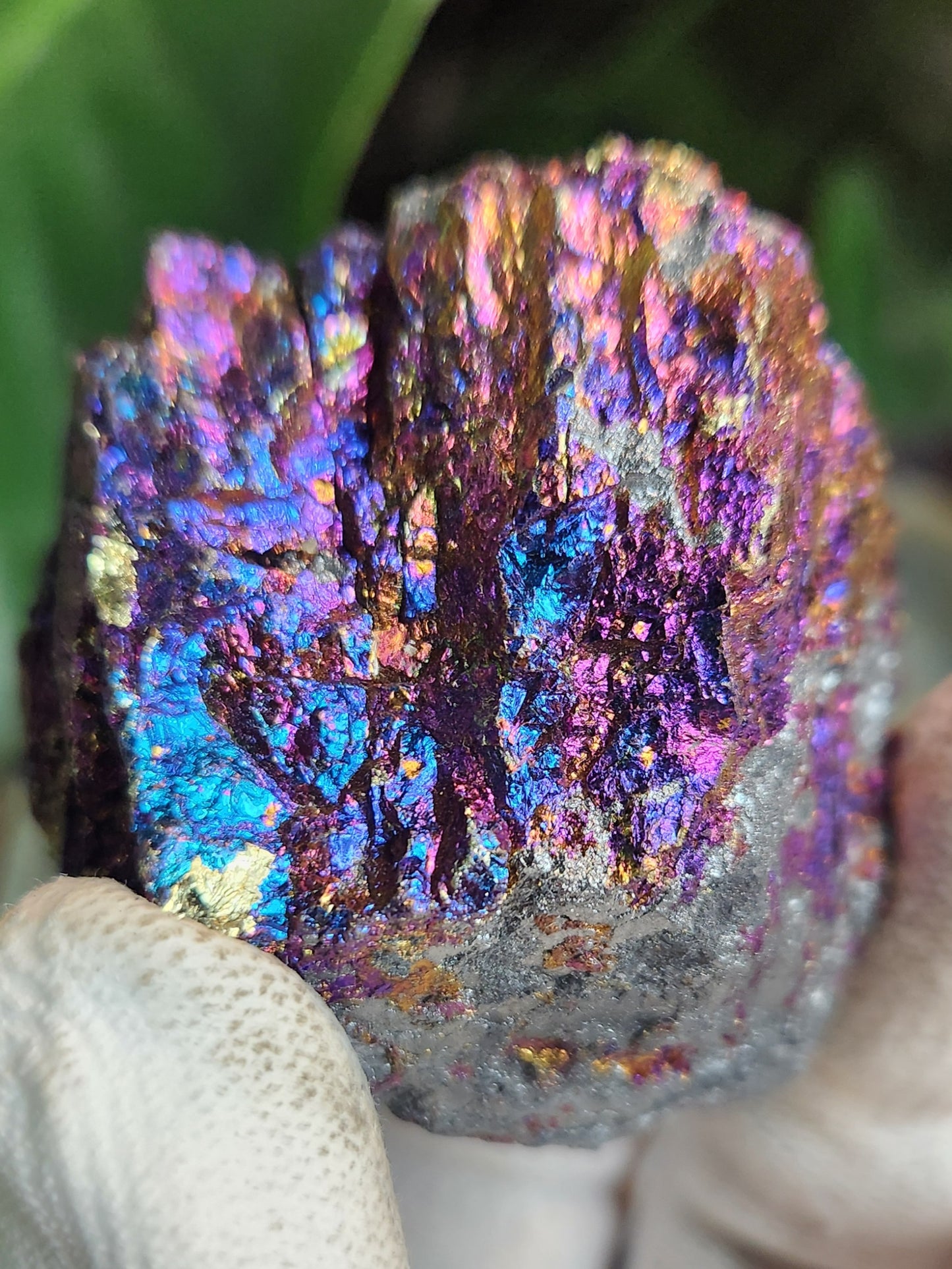 Natural Peacock Ore (Bornite & Chalcopyrite) Iridescent Crystal | Vibrant Rainbow Mineral Specimen