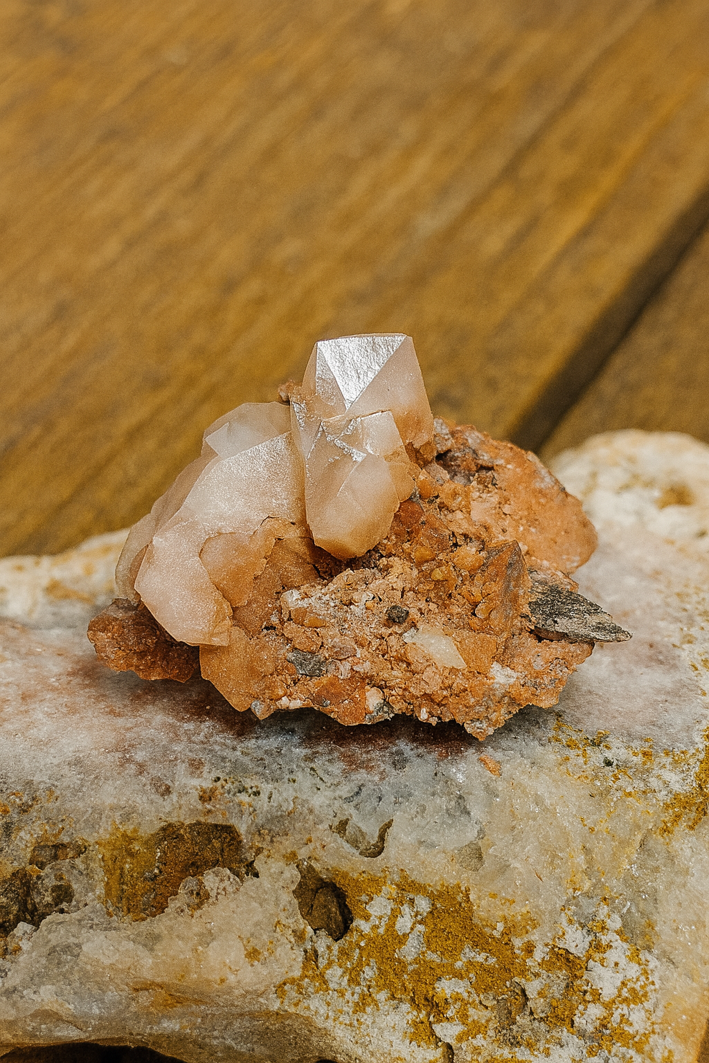 Natural Red Phantom Calcite Crystal Cluster on Matrix – Rare Red Phantom Formation | Raw Mineral Specimen | Healing Stone | Collector Crystal