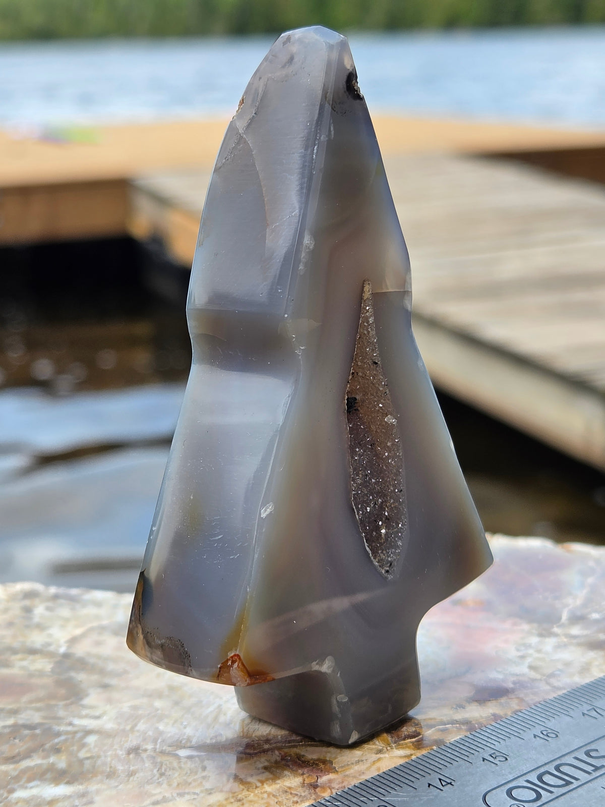 Druzy Agate Tree | Polished Agate Crystal with Druzy Pocket