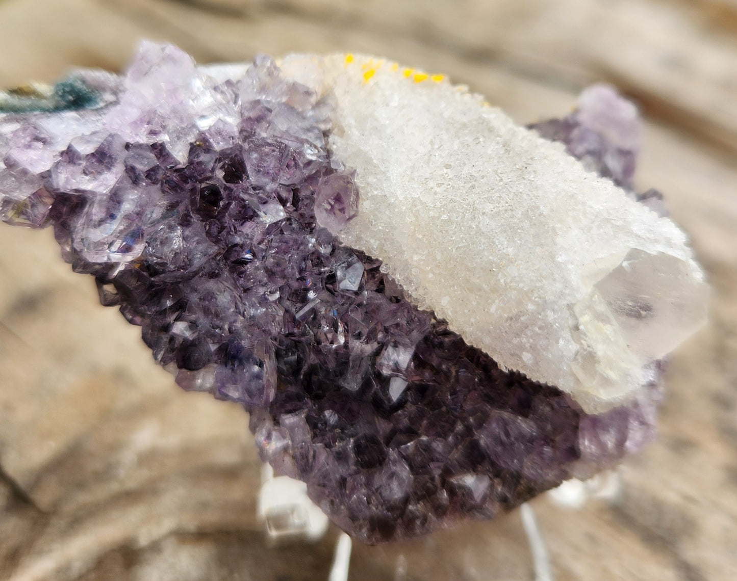 Stunning Dark Purple Brazil Amethyst with Large Calcite Crystal – Collector Grade Healing Stone for Home Décor & Energy Work