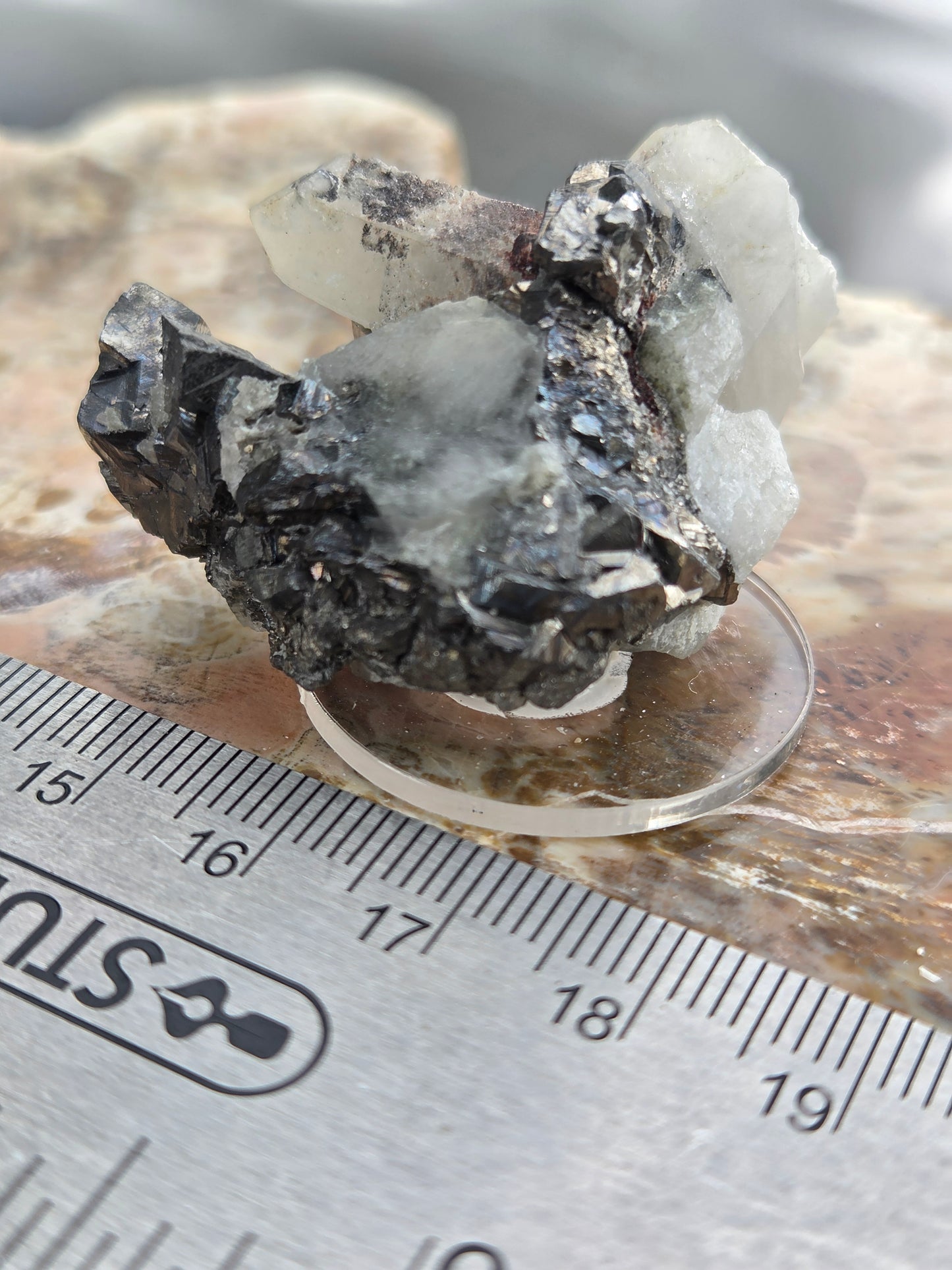 Arsenopyrite on Quartz Crystal Cluster | Metallic Arsenopyrite Mineral Specimen