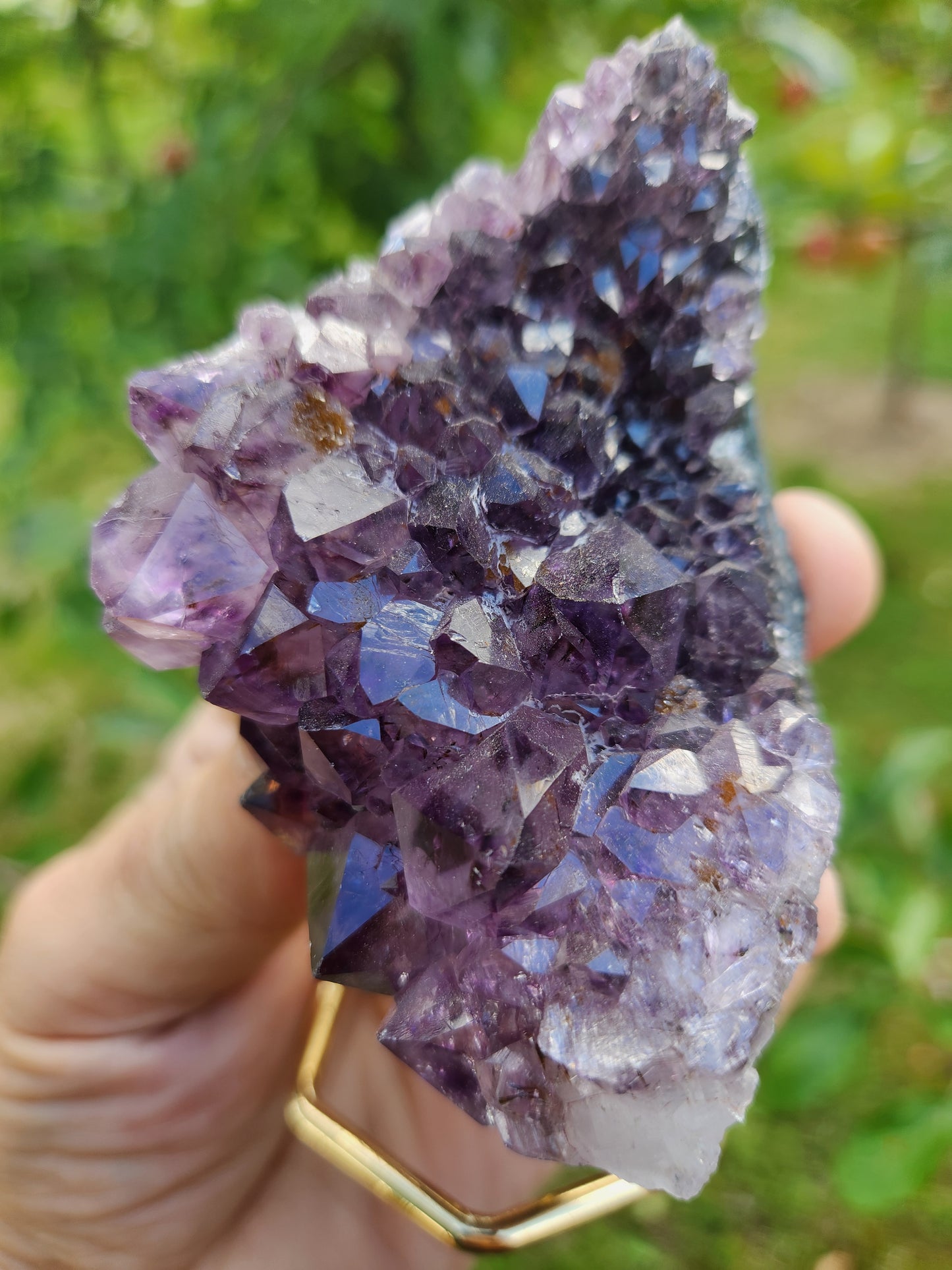Amethyst Crystal Cluster on Metal Stand - One Of The Most Versatile and Powerful Crystals for overall Mental Emotional and Spray Well Being!