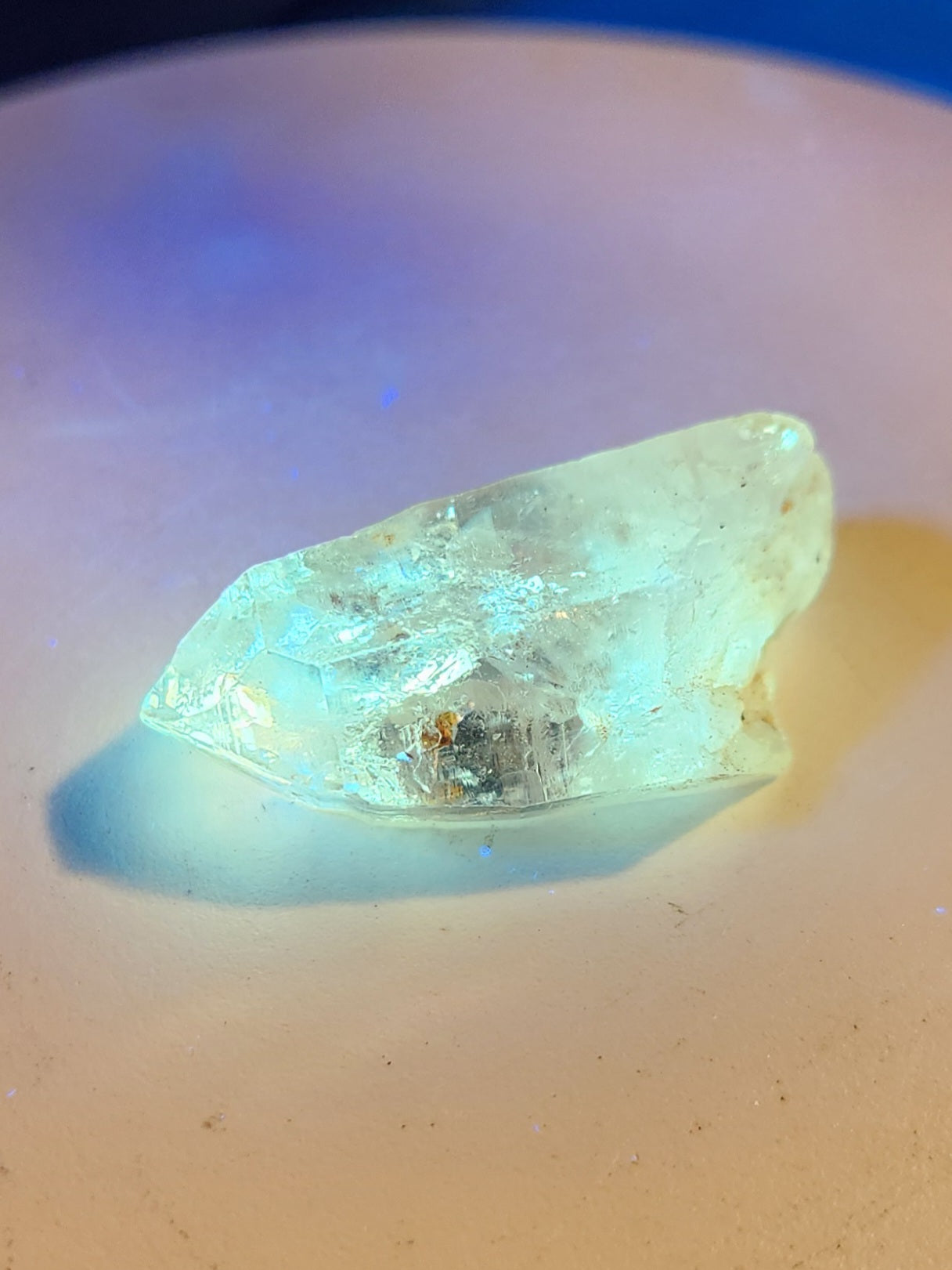 Petroleum Quartz Crystal with Enhydro – Intense UV Reactive Specimen | Collector Mineral & Energy Stone