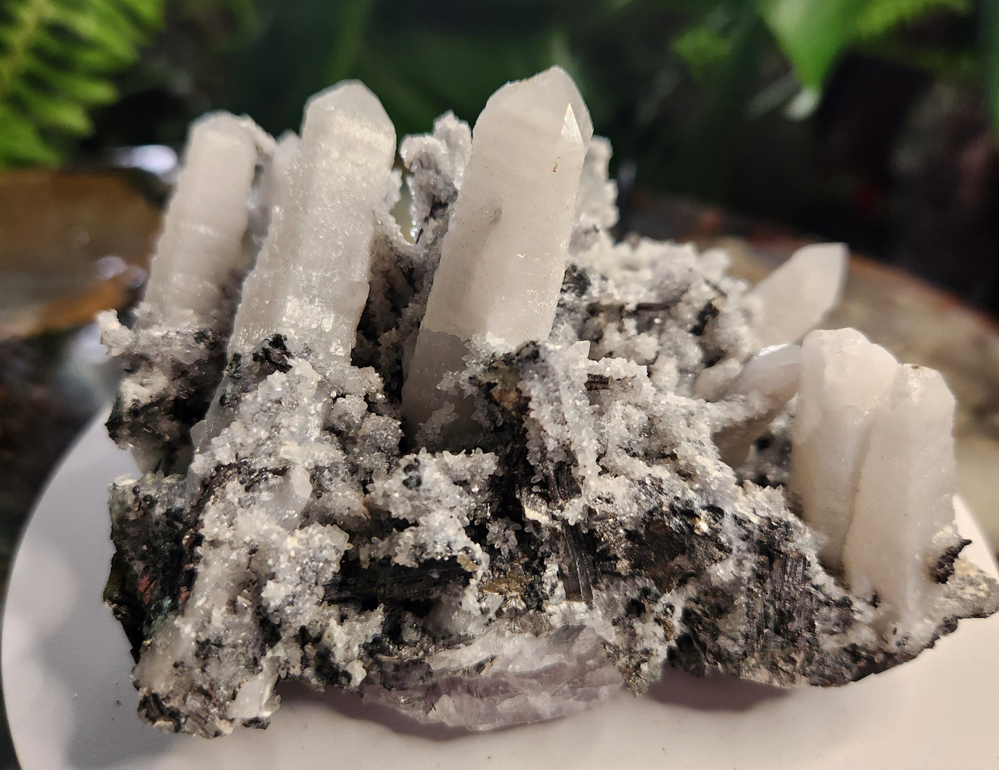 Candle Quartz Cluster with Calcite & Galena – Inner Mongolia 
A rare, dramatic, multi-mineral specimen perfect for collectors, healers & display.