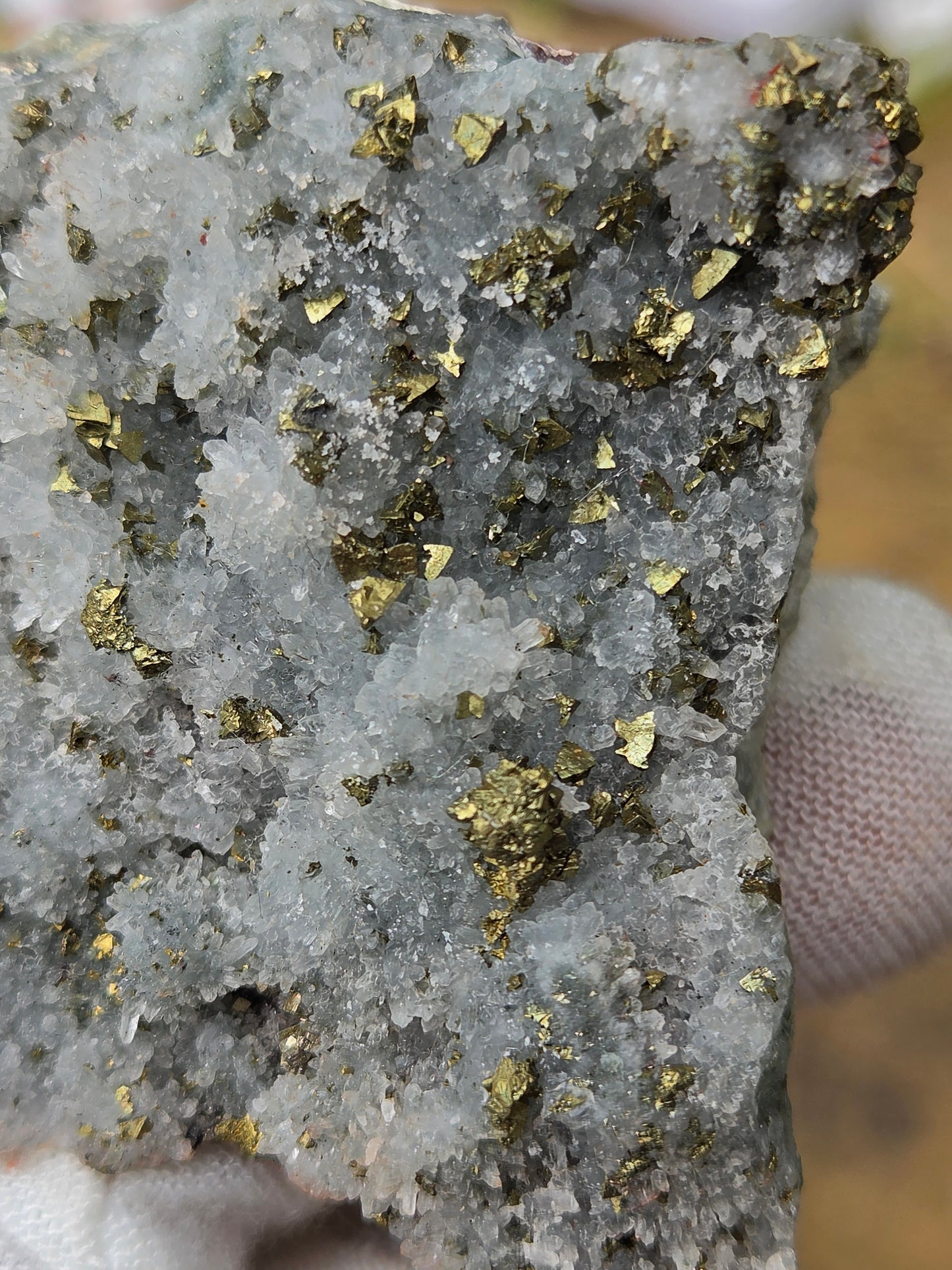Chalcopyrite on Quartz Crystal Cluster | Natural Golden Pyrite Chalcopyrite