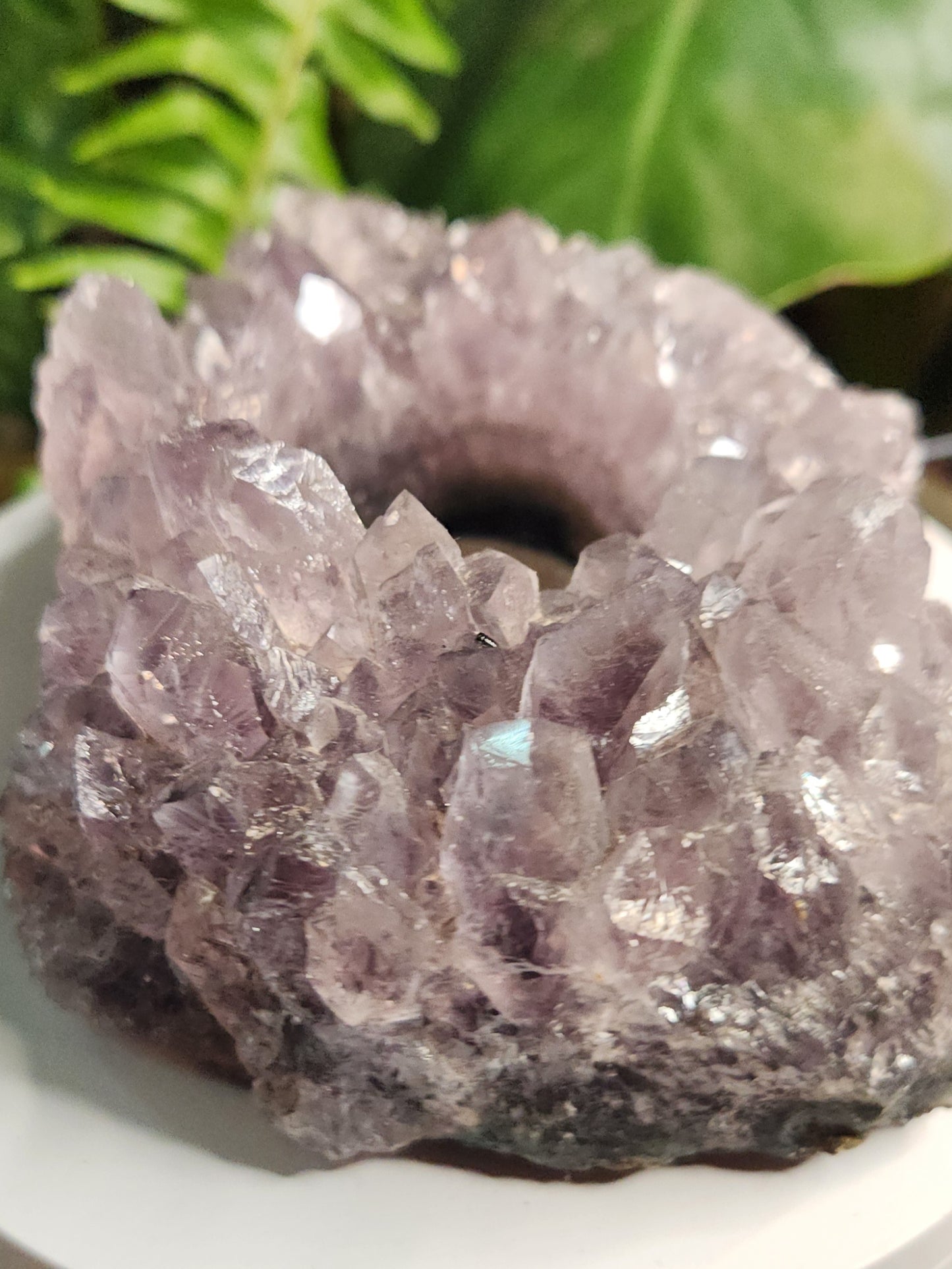 Brazil Amethyst Cluster Tealight Candle Holder – Premium Natural Geode