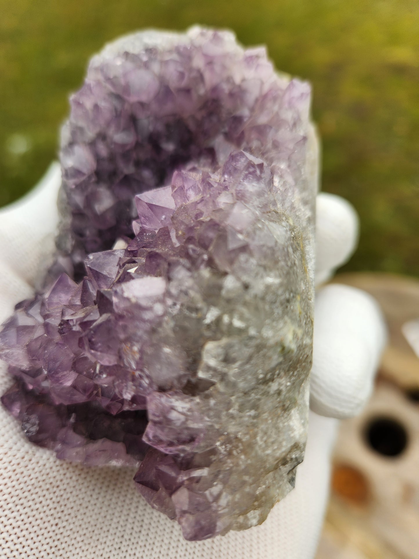 Stunning Amethyst Druzy Cluster from Brazil – Sparkling Purple Quartz Crystal Geode • Natural Healing Stone • Collector Display Specimen With Cut Base