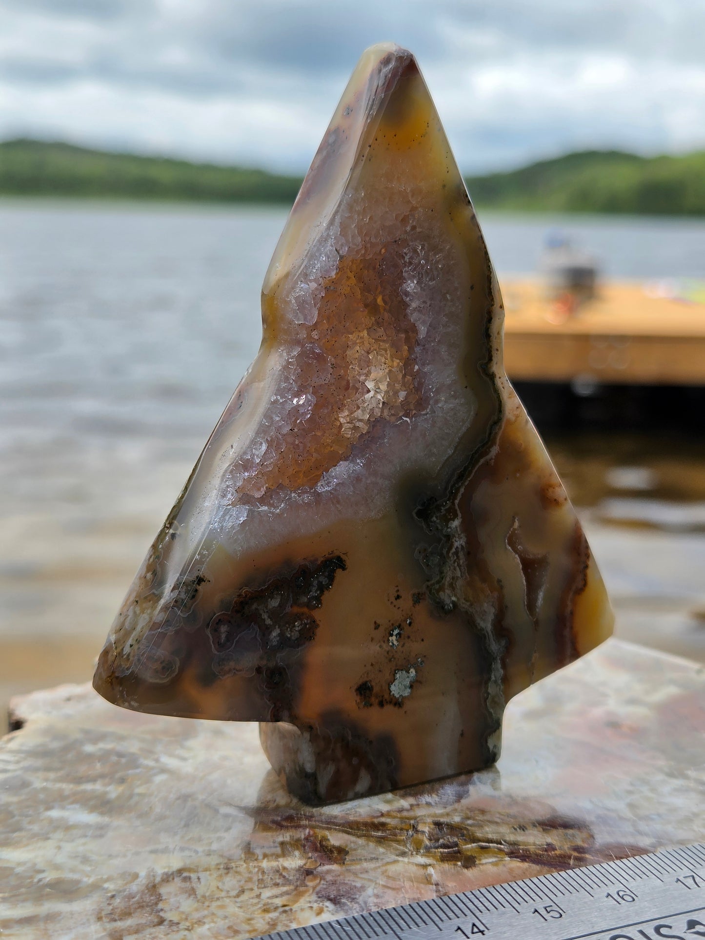 Druzy Agate Tree | Polished Agate Crystal with Druzy Pocket