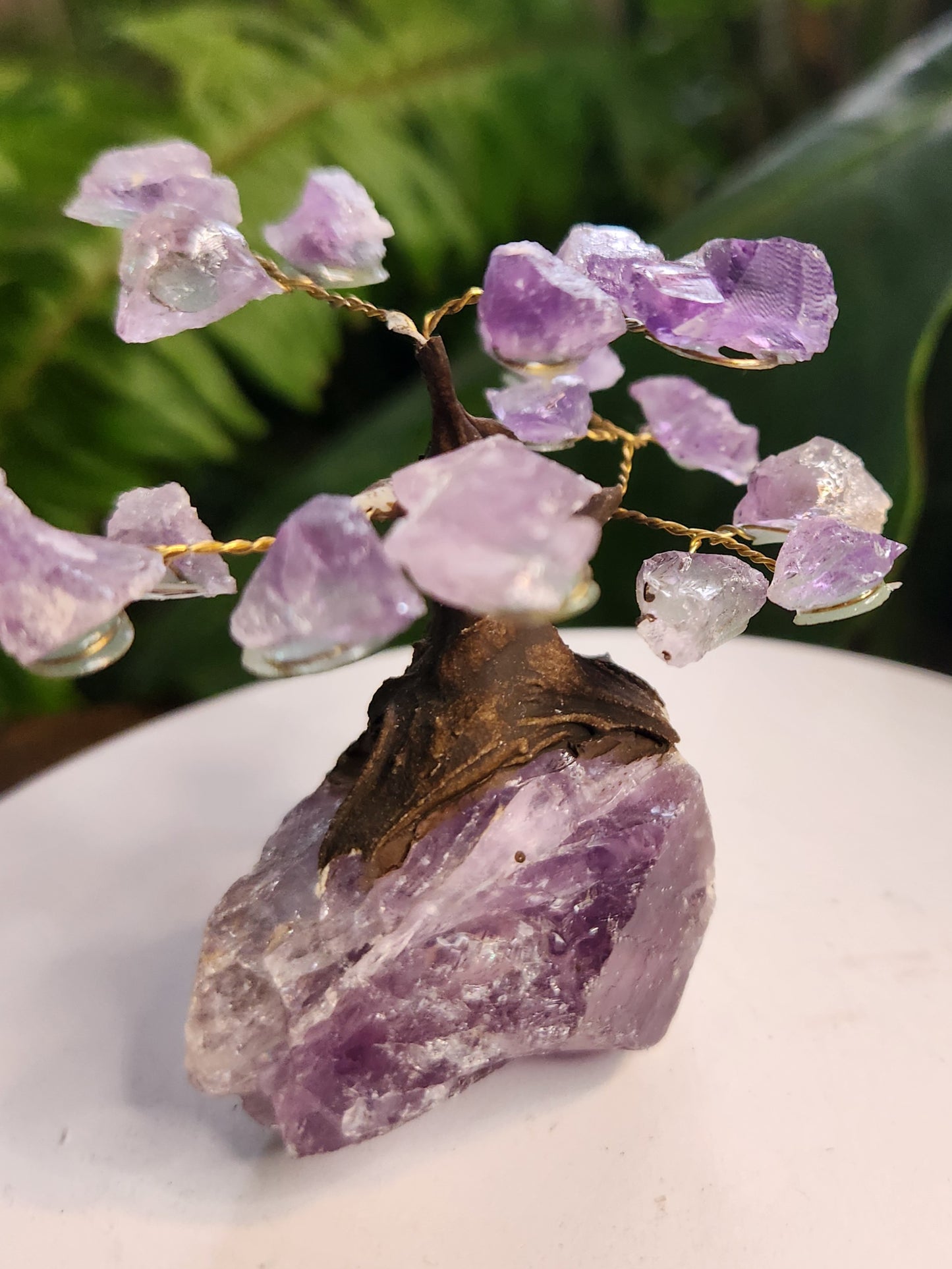 Handmade Amethyst Crystal Tree on Amethyst Base | Natural Purple Quartz Gemstone Decor | Healing Crystal Tree | Meditation & Home Decor