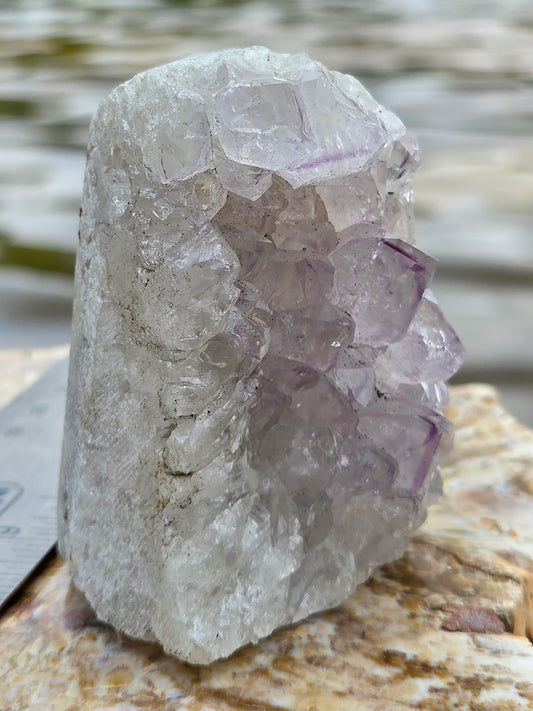 Standing Amethyst Crystal Cluster | Light Purple Amethyst Druzy