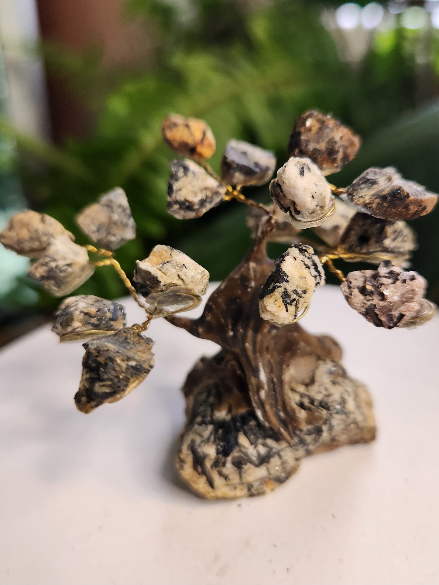 Handmade Black Tourmaline in Calcite Crystal Tree on Calcite Base | Natural Protection Gemstone Tree | Grounding & Cleansing Crystal Decor