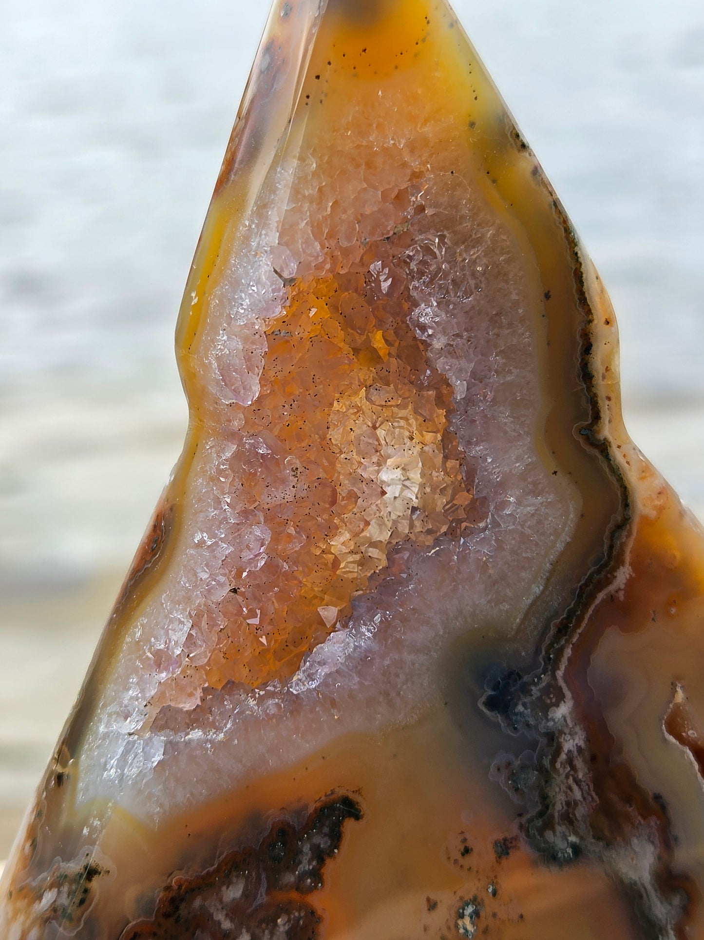 Druzy Agate Tree | Polished Agate Crystal with Druzy Pocket