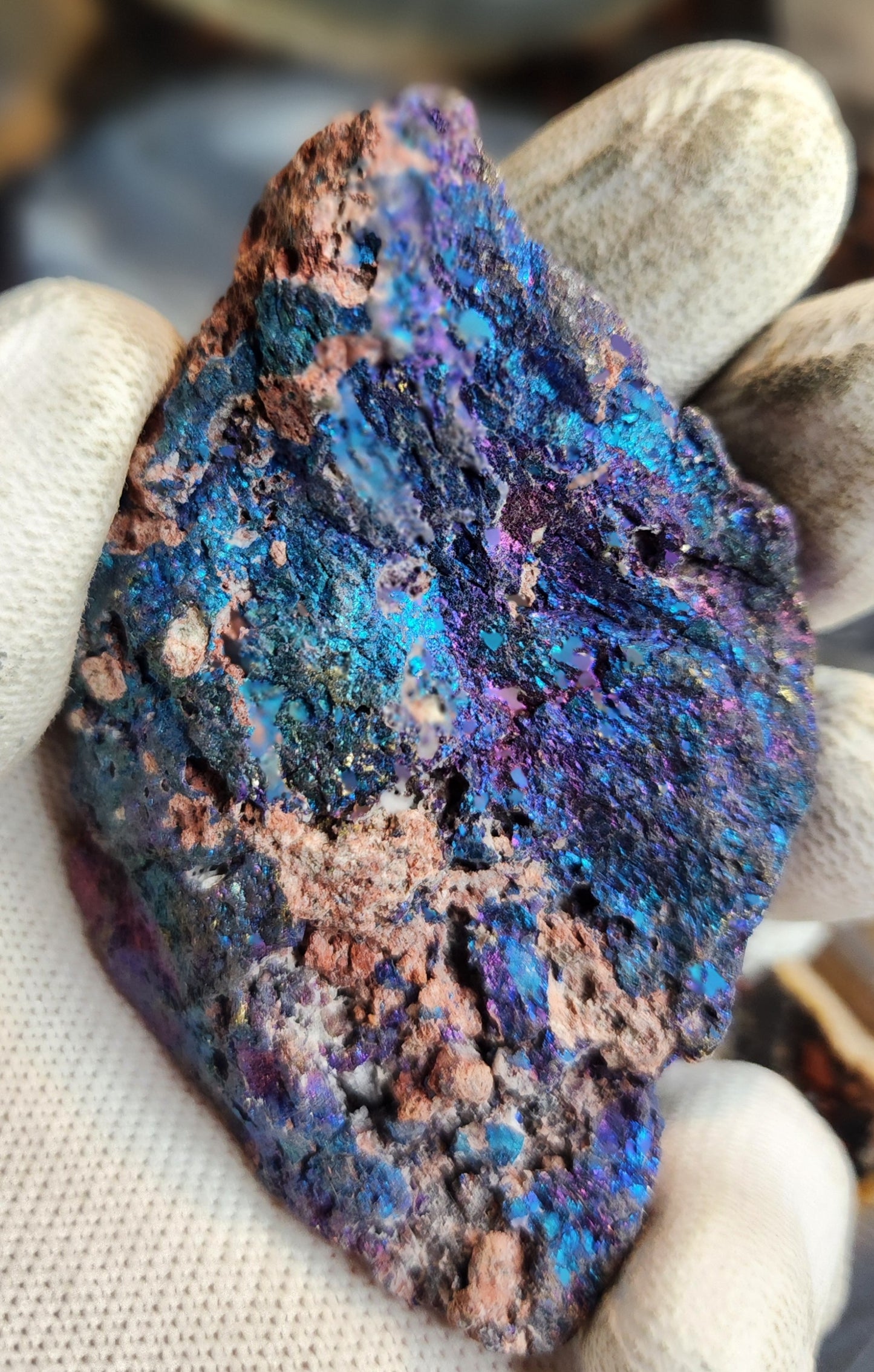 Natural Peacock Ore (Bornite & Chalcopyrite) Iridescent Crystal | Vibrant Rainbow Mineral Specimen