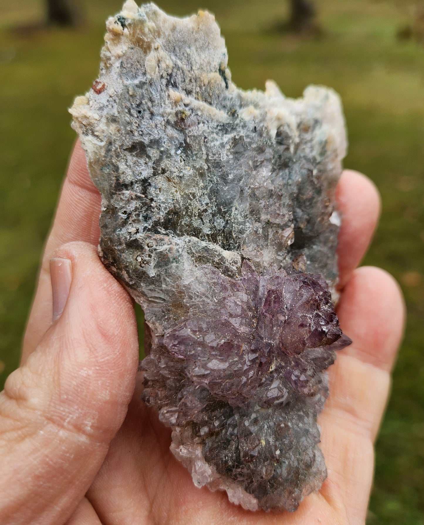 Brazilian Zeolite with Purple Quartz Flower • Rare Amethyst Rosette on Matrix • High-Vibration Cleansing Crystal • Collector Mineral Specimen