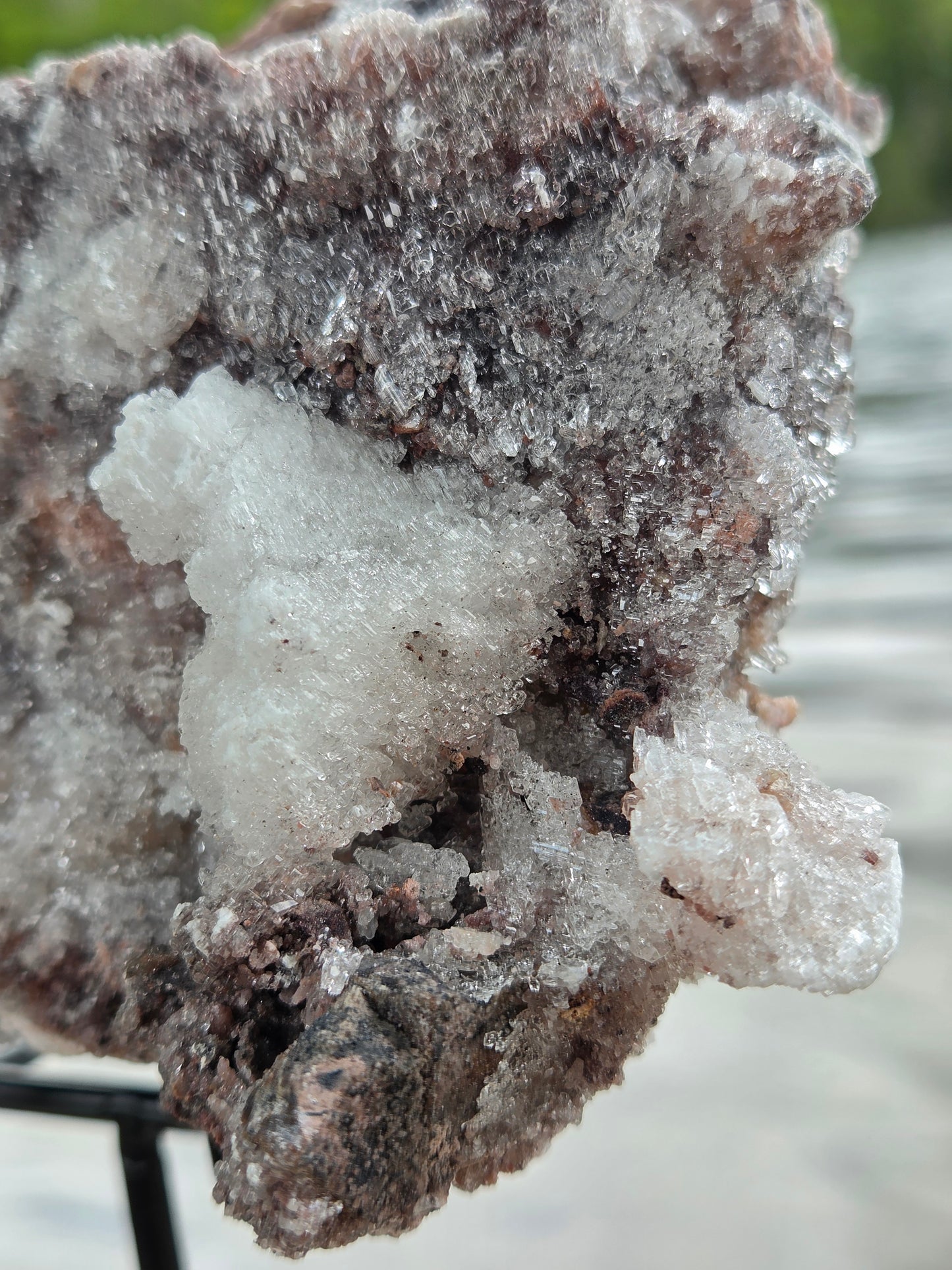 Large Dogtooth Calcite Crystal Cluster with Quartz Druzy & Sphalerite
