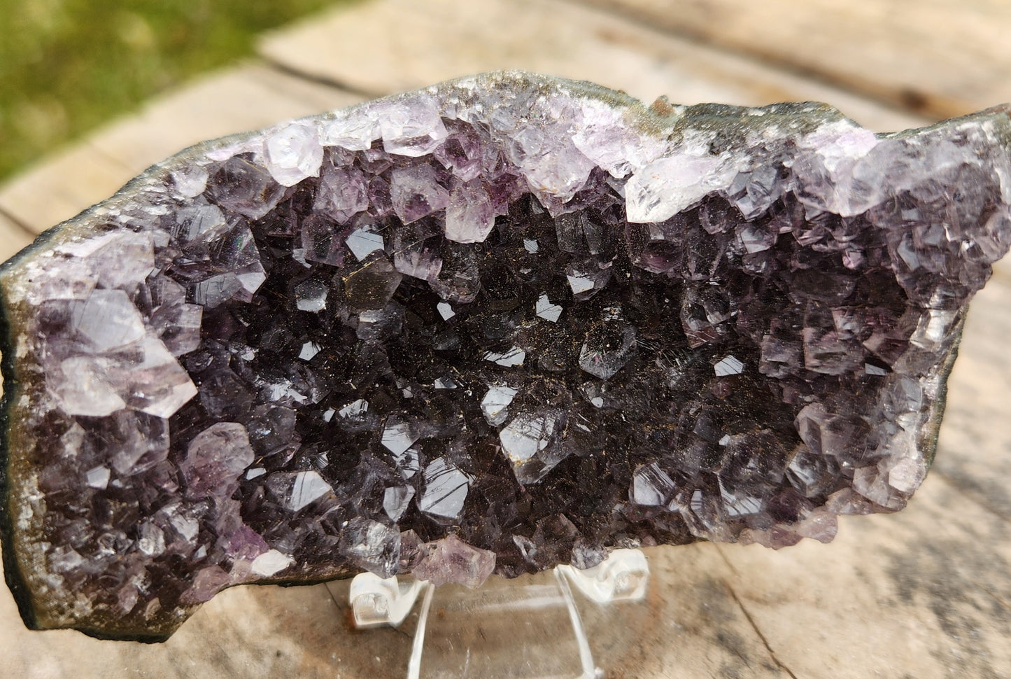 Stunning Amethyst Druzy Cluster from Brazil – Sparkling Purple Quartz Crystal Geode • Natural Healing Stone • Collector Display Specimen