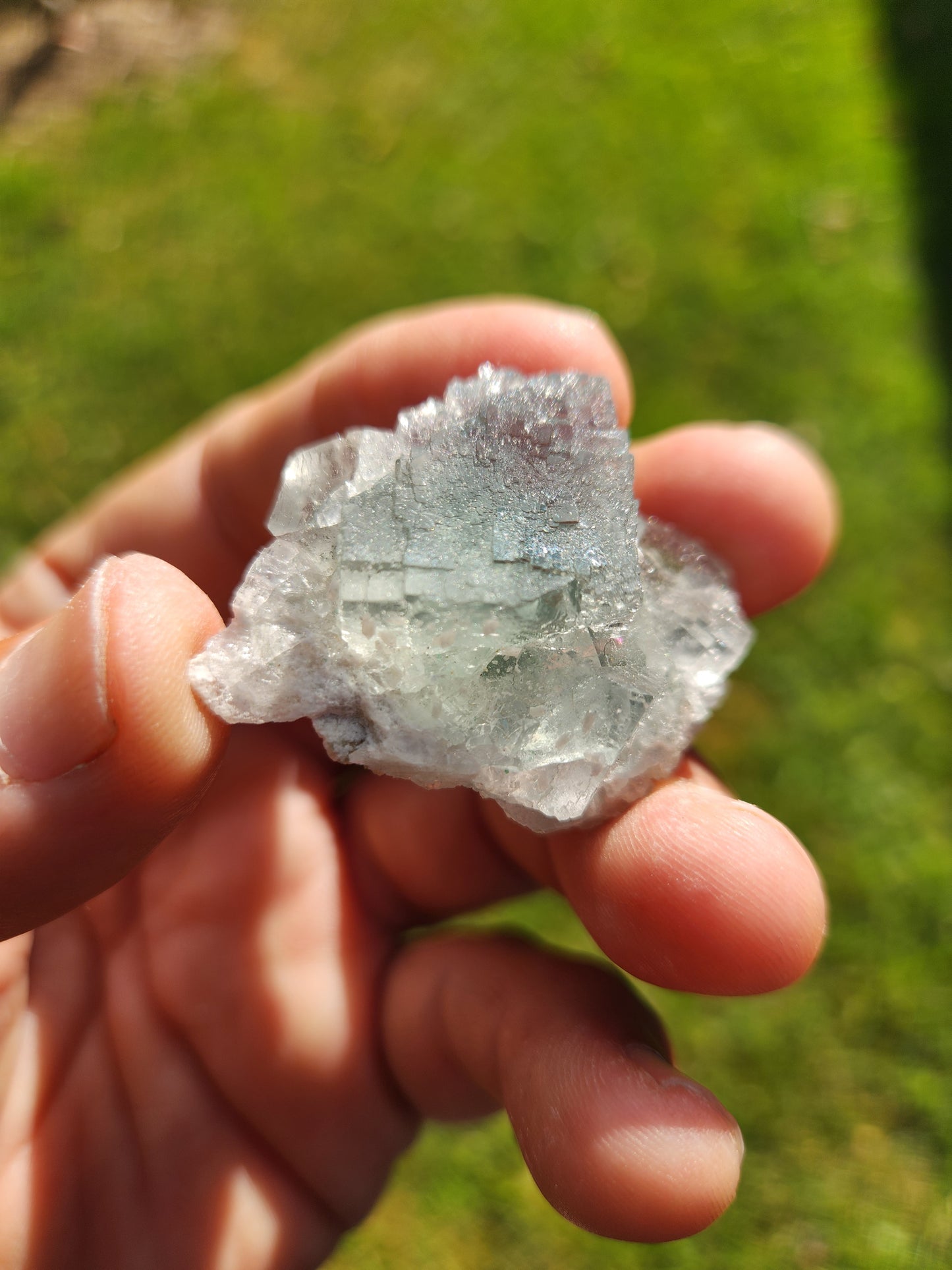 Blue Flourite Crystal Cluster with Cubes