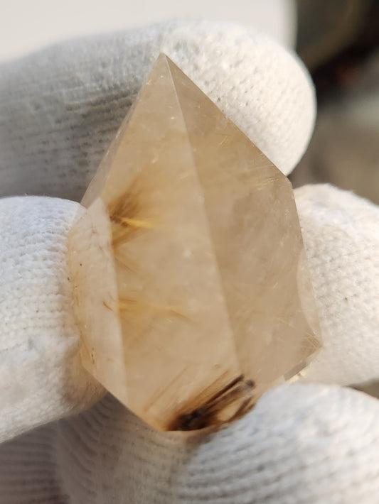 Golden Rutilated Quartz Tower – Brazil – Natural Rutile Quartz with Golden Needles – High-Vibration Manifestation Stone
