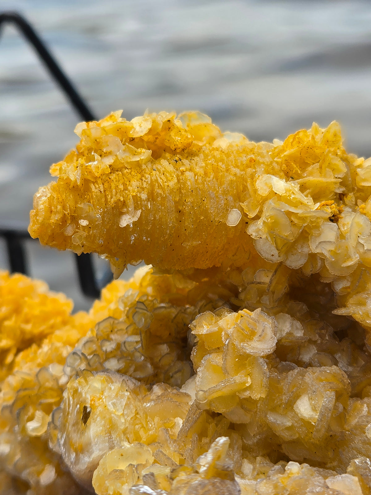 Large Golden Calcite Crystal Cluster | Large Orange Calcite Mineral Specimen