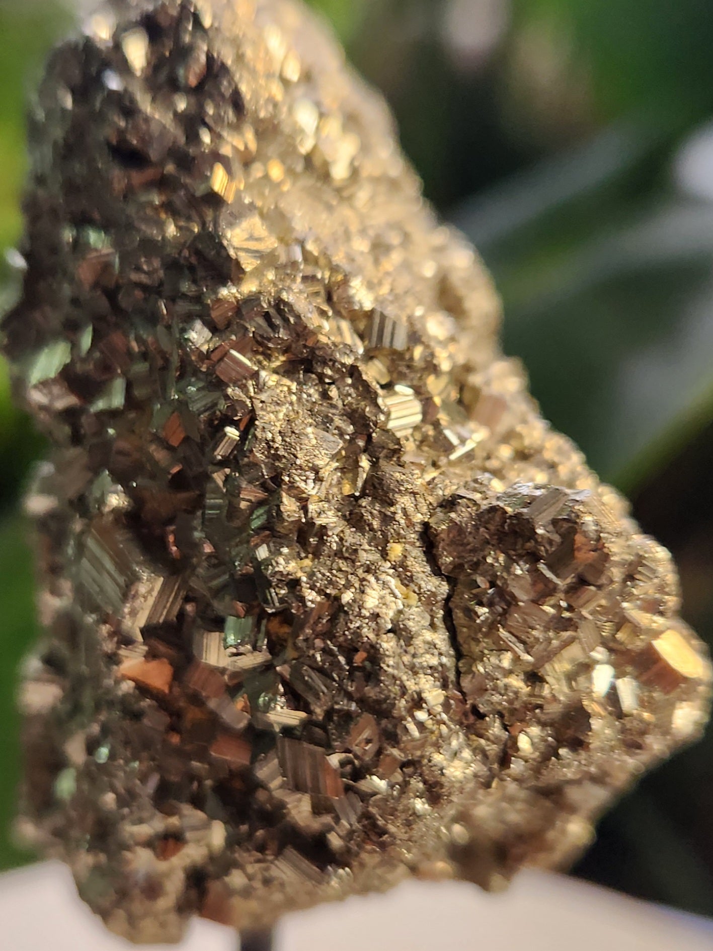 Pyrite Crystal Cluster on Metal Display Stand – Natural Abundance & Protection Stone